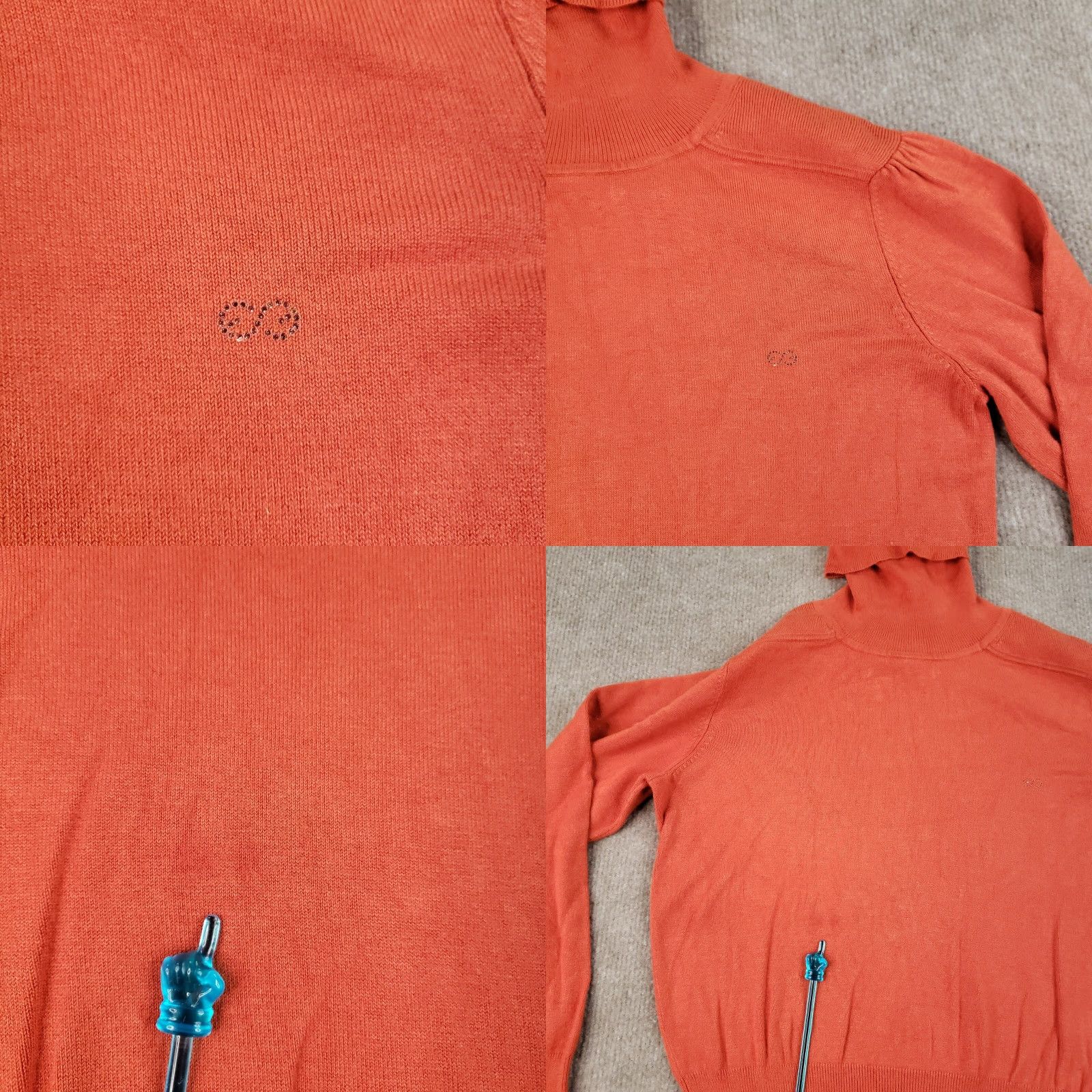 Escada VINTAGE Escada Sport Sweater Womens Small Orange Turtleneck Lightweight Pullover Casual Size S / US 4 / IT 40 - 8 Thumbnail