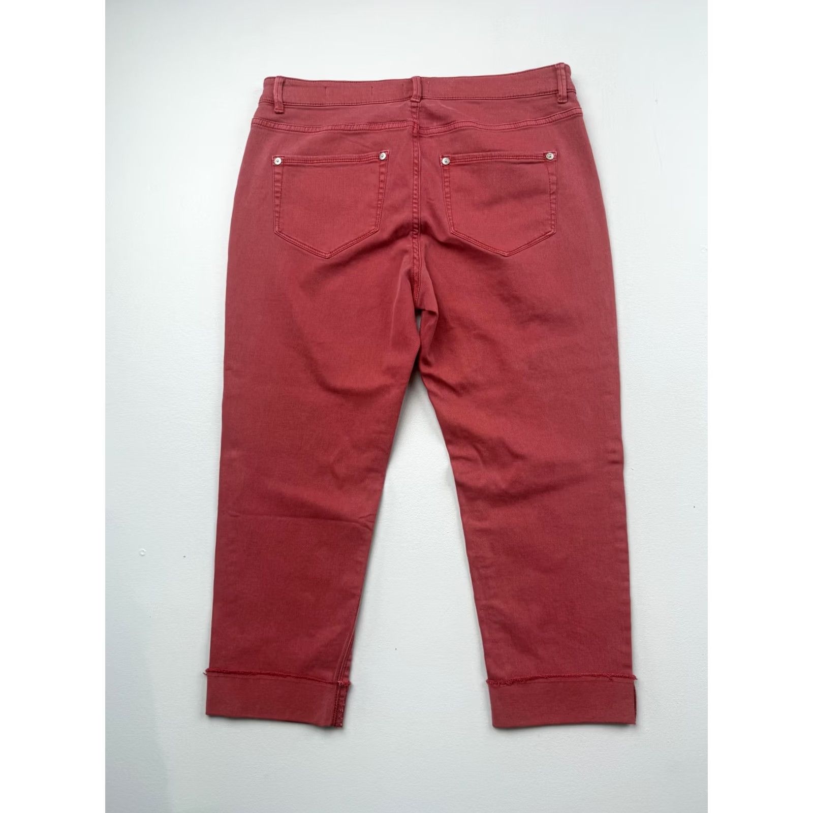 J. Jill J. Jill Womens 8P Red Cropped Jeans Cotton Blend Denim Pants Size 30" / US 8 / IT 44 - 2 Thumbnail