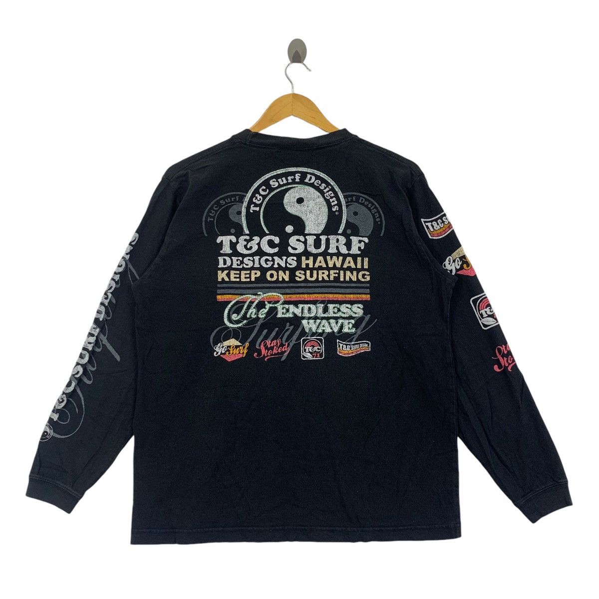 Vintage T&C SURF DESIGNS HAWAII The Endless Wave Tee Shirt Size US L / EU 52-54 / 3 - 4 Thumbnail