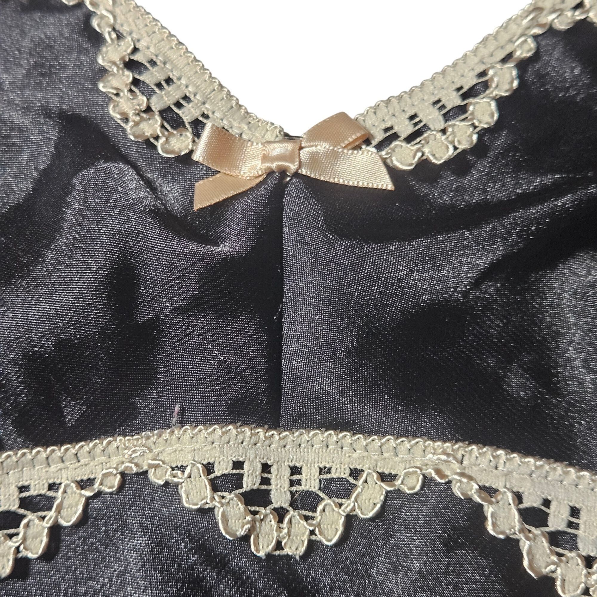 Other Gilligan & O’Malley Women’s Black Satin Cami L Lace Trim Whi Size L / US 10 / IT 46 - 5 Thumbnail