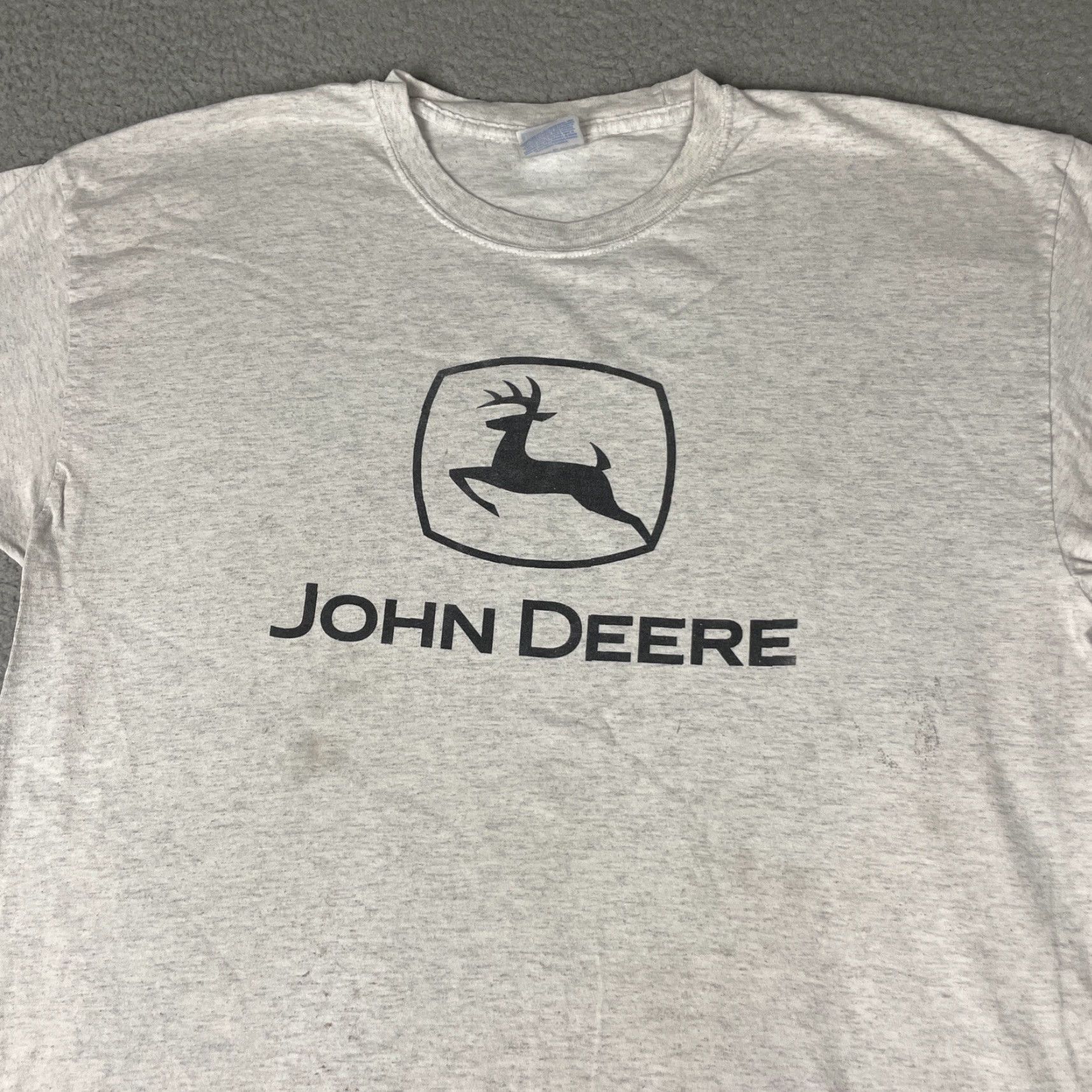 John Deere VINTAGE John Deere Shirt Adult XL Gray TShirt 90s Logo Short Sleeve Crew Neck Cotton Fleece Regular Men Mens Size US XL / EU 56 / 4 - 2 Thumbnail