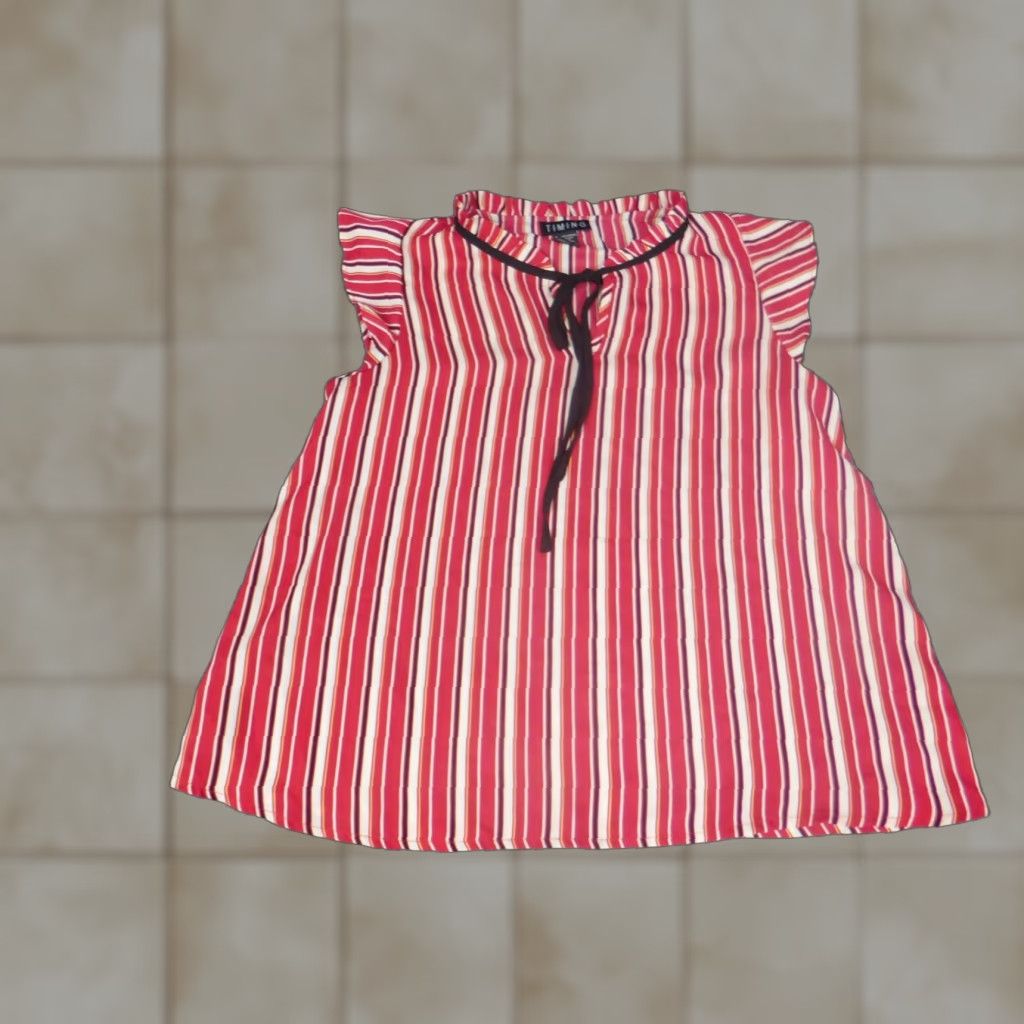 Vintage **Timing Red Medium Collared Pullover Blouse** User: Timing Red Medium Collared Pullover Blouse Size M / US 6-8 / IT 42-44 - 1 Thumbnail