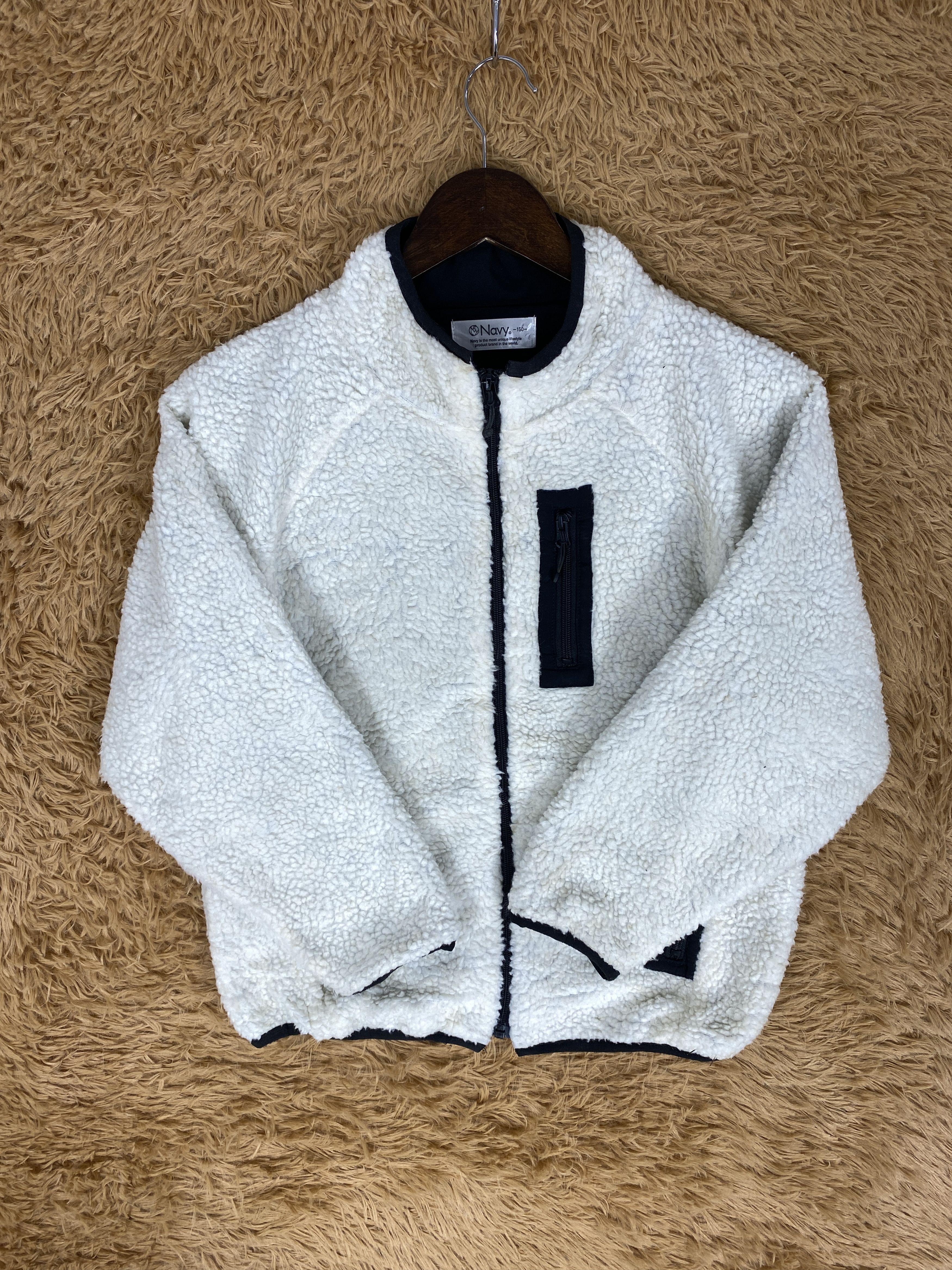 Japanese Brand × Vintage Vintage Navy Fleece Jacket Size US S / EU 44-46 / 1 - 4 Thumbnail