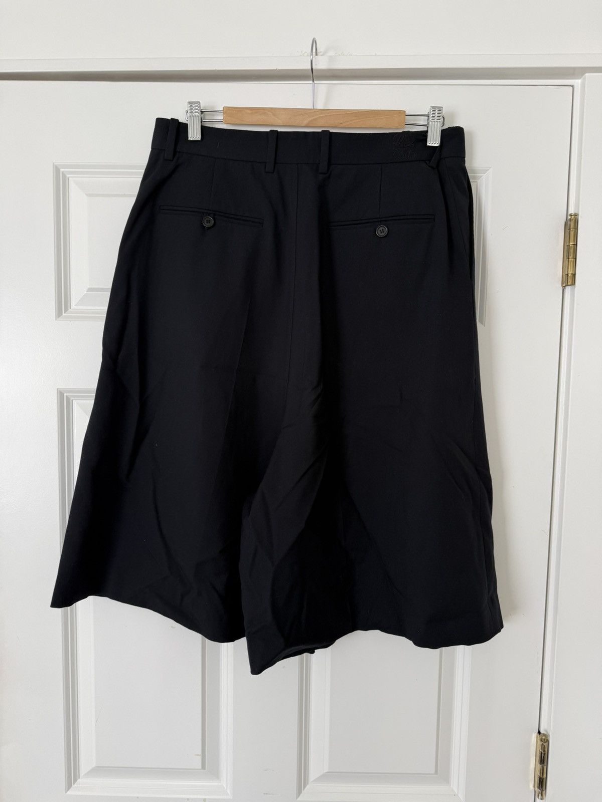 Black baggy fit fold shorts