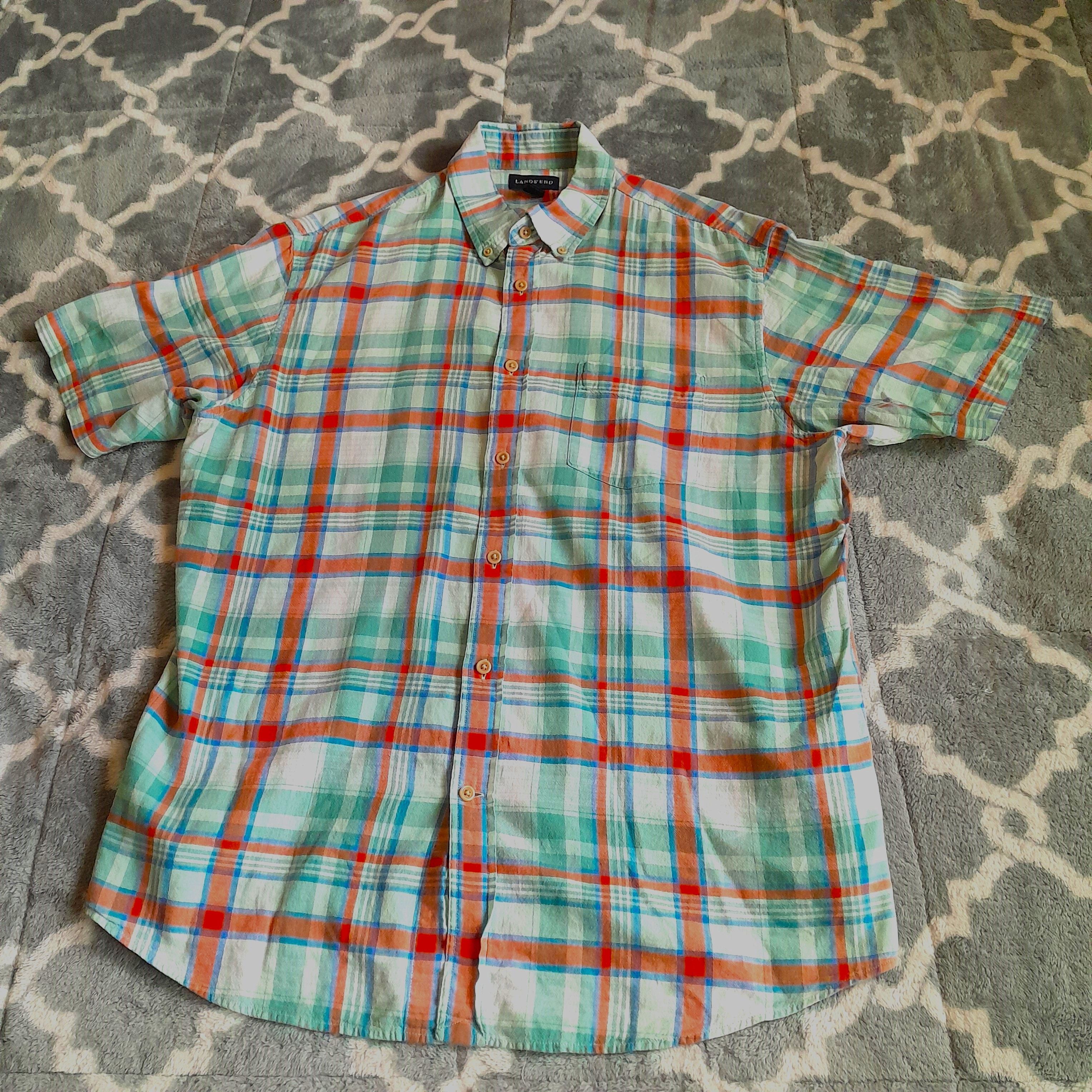 Lands' End Lands' End Shirt Men’s Plaid Multicolor Button-Down Size US L / EU 52-54 / 3 - 1 Thumbnail