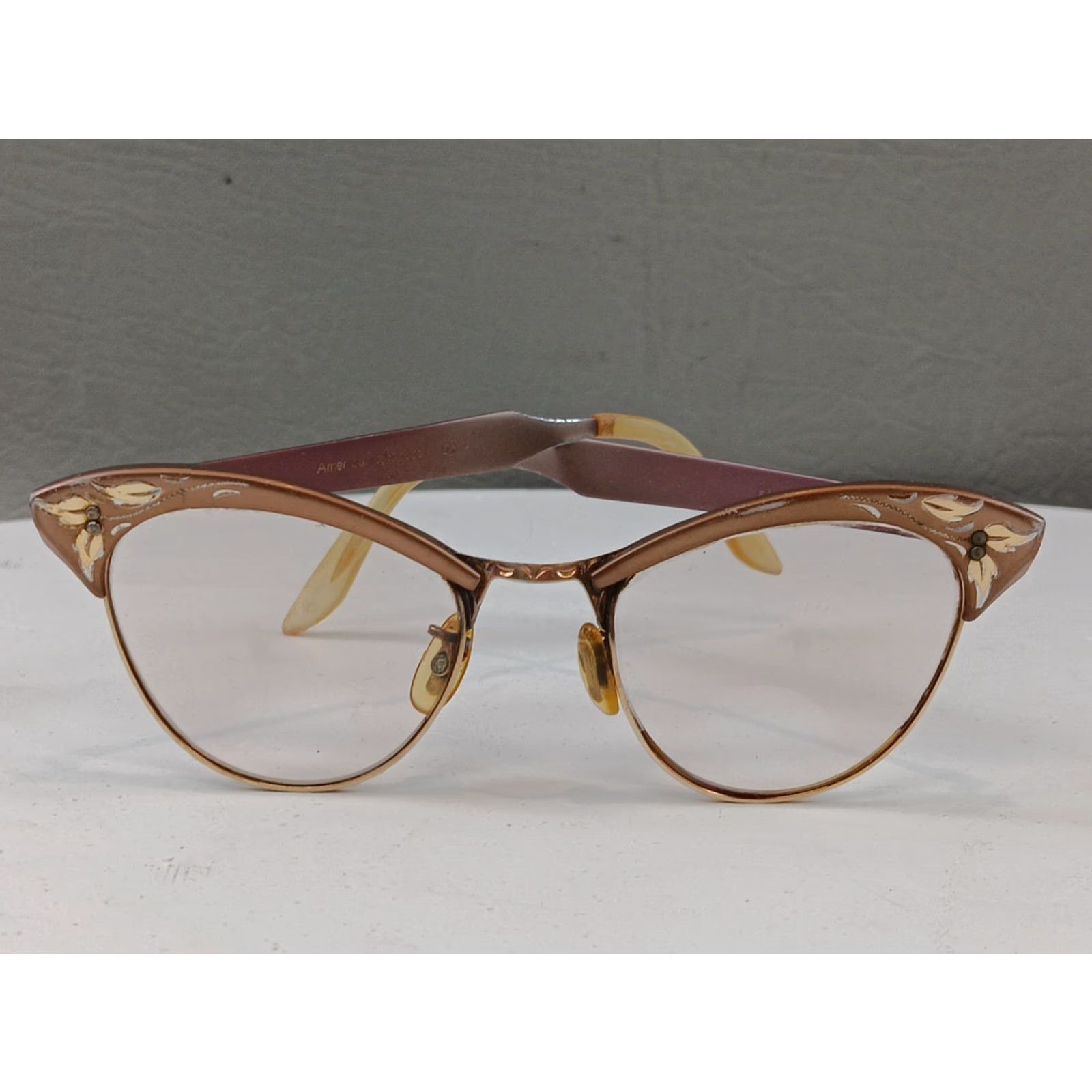 American Optical VINTAGE American Optical Cat Eye Frames Gold 12K Gold Filled Aluminum Women 1950s Retro Size ONE SIZE - 5 Thumbnail