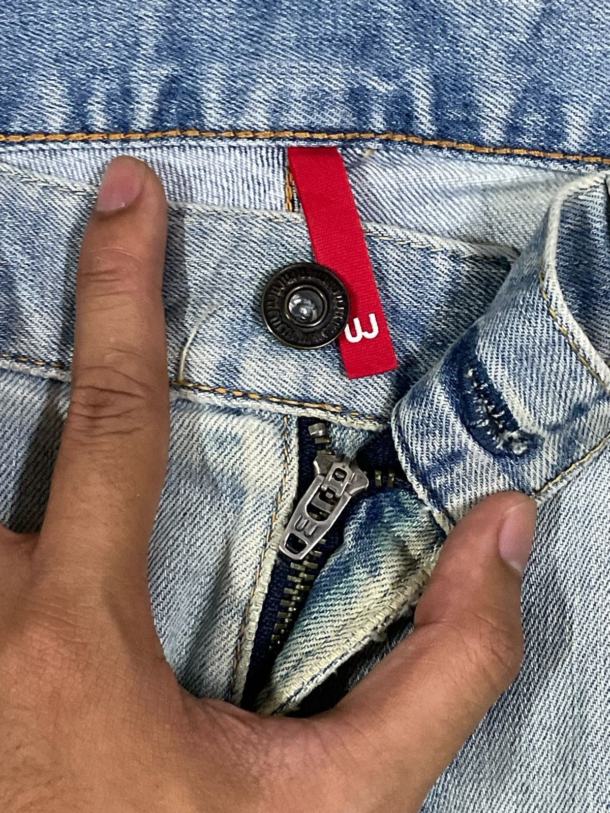 Jun Takahashi Japanese Streetwear Blue Wash Ripped Distressed Style Jeans Size US 32 / EU 48 - 8 Thumbnail