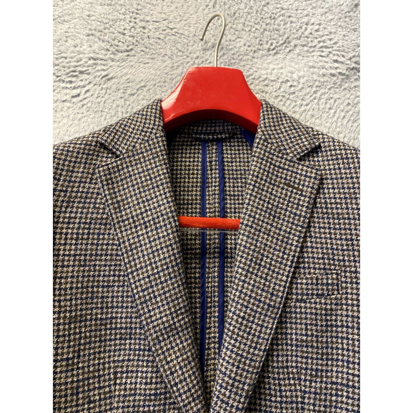Bonobos BONOBOS Blazer 36R Slim Wool Blend Brown Houndstooth Jacket /0692 Size 36R - 3 Thumbnail