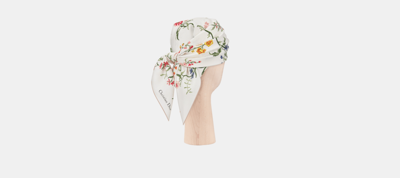 Dior o1w1db10424 Size: OS Dior Fleurs Square Scarf in Multicolor Size ONE SIZE - 3 Thumbnail