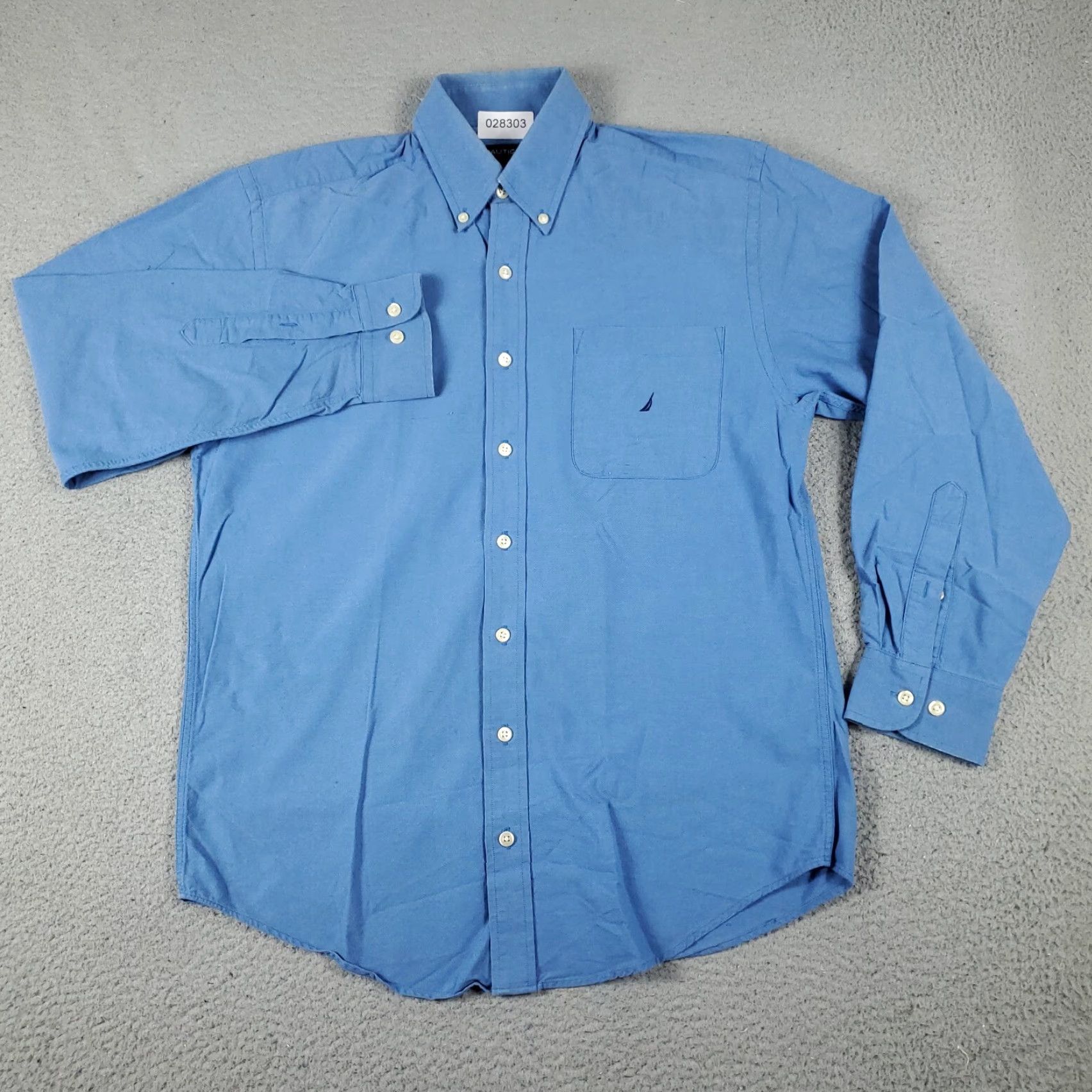 Nautica Nautica Blue Dress Shirt Mens Size 16 Long Sleeve Button Up Casual Workwear Size 42R - 3 Thumbnail