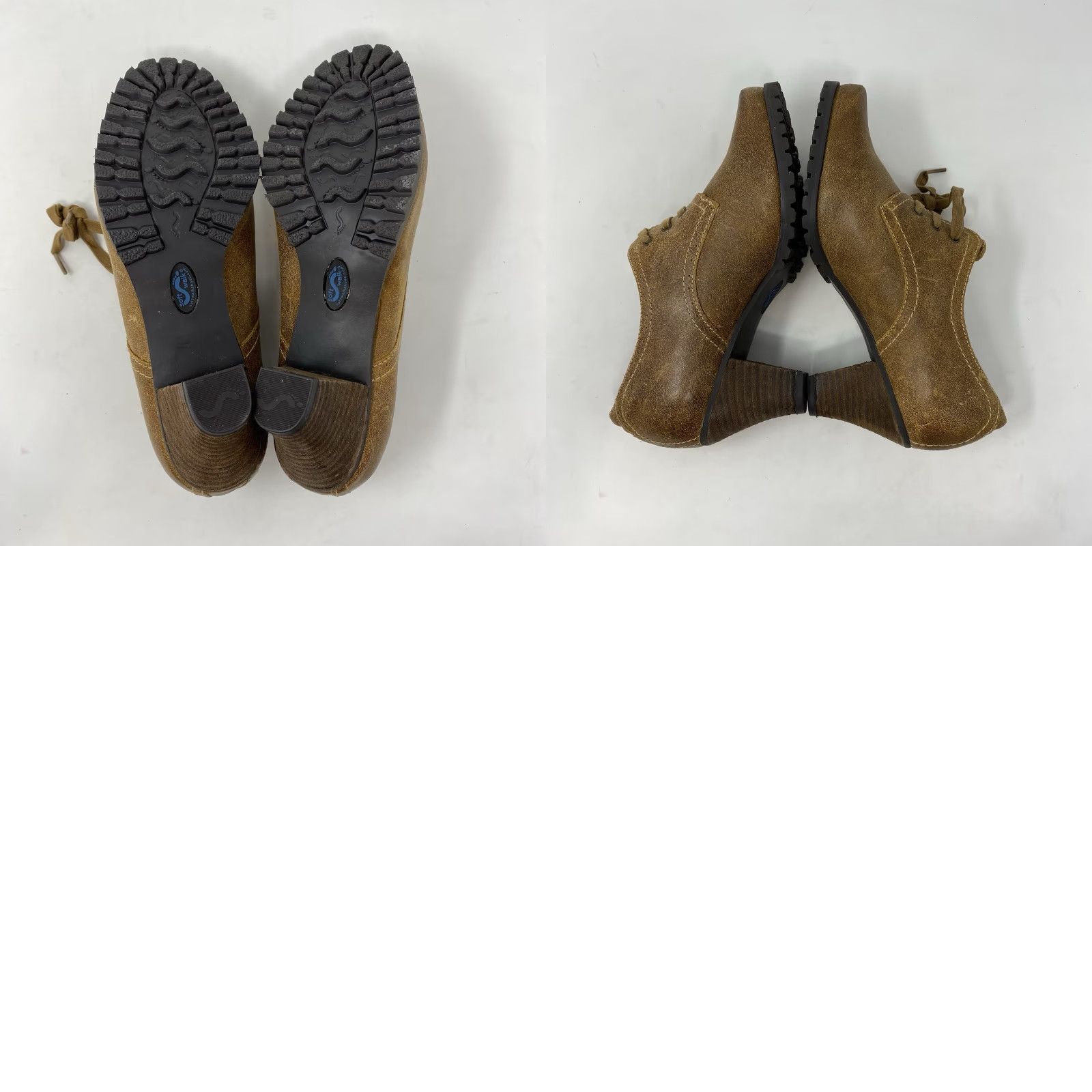 Vintage SoftWalk Bootie Womens 8.5 Distressed Brown Leather Heeled Cushioned Lace Up Size US 9 / IT 39 - 8 Thumbnail