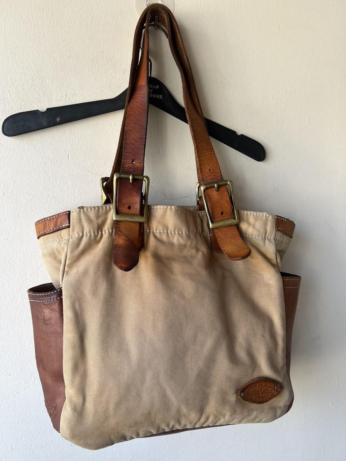 Bronson MFG. CO. Vintage Bronson Leather Distressed Heavy Leather Tote Bag Size ONE SIZE - 17 Thumbnail