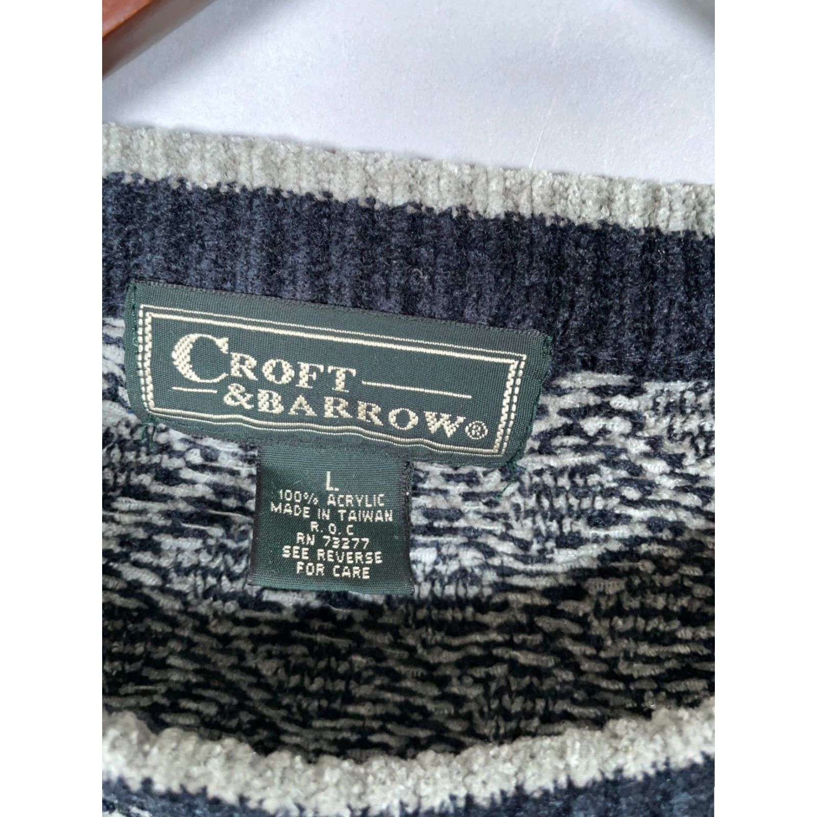 Vintage VTG Vintage Geometric 90s Dad Style Sweater Large L Gray Blue Knit Chunky-Knit Knit Acrylic Crew Neck Long Sleeve Pullover Casual Regular Men Size US L / EU 52-54 / 3 - 4 Thumbnail