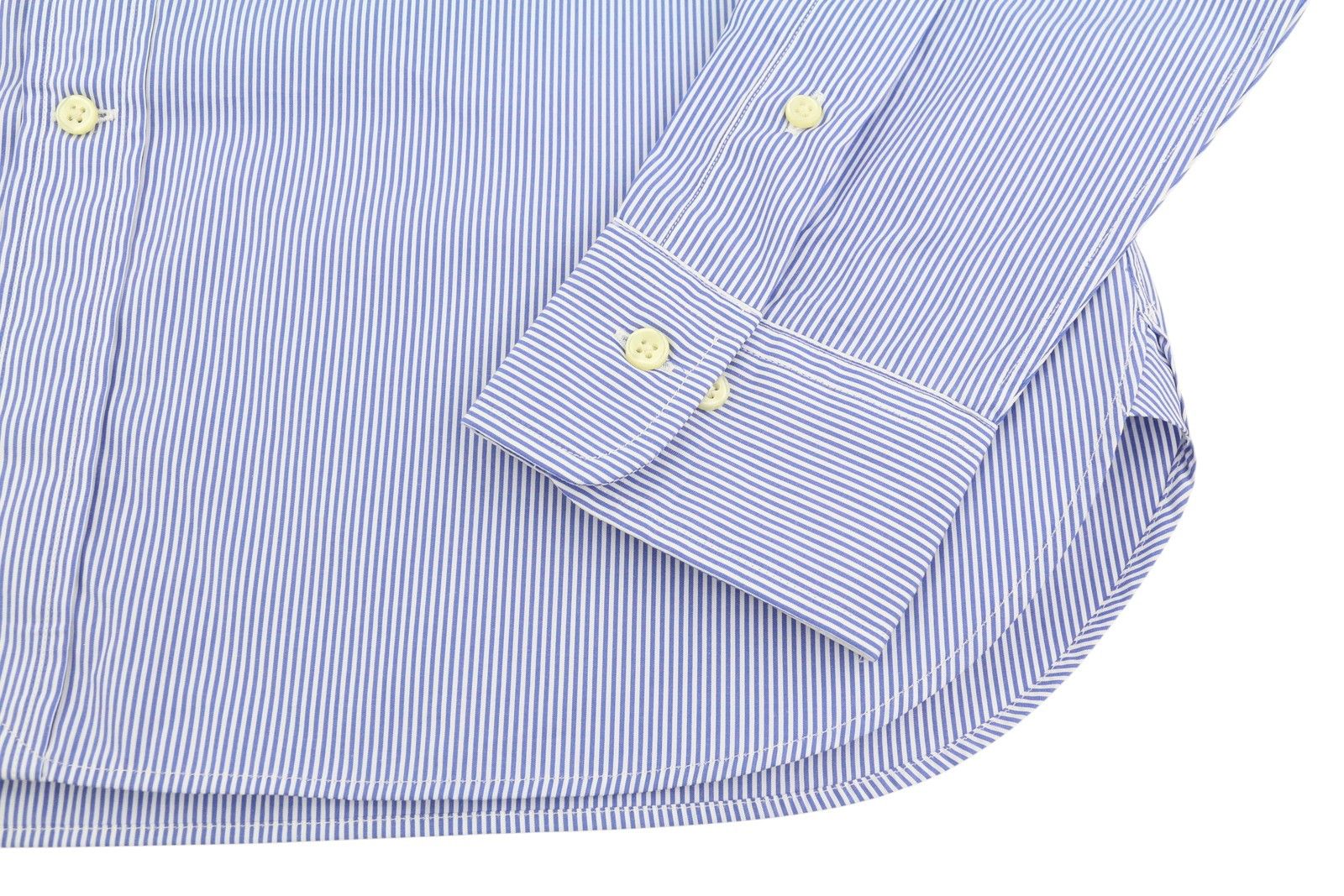 Ralph Lauren M Blue Striped Custom Fit Cutaway Logo Shirt 87013 Size US M / EU 48-50 / 2 - 5 Thumbnail