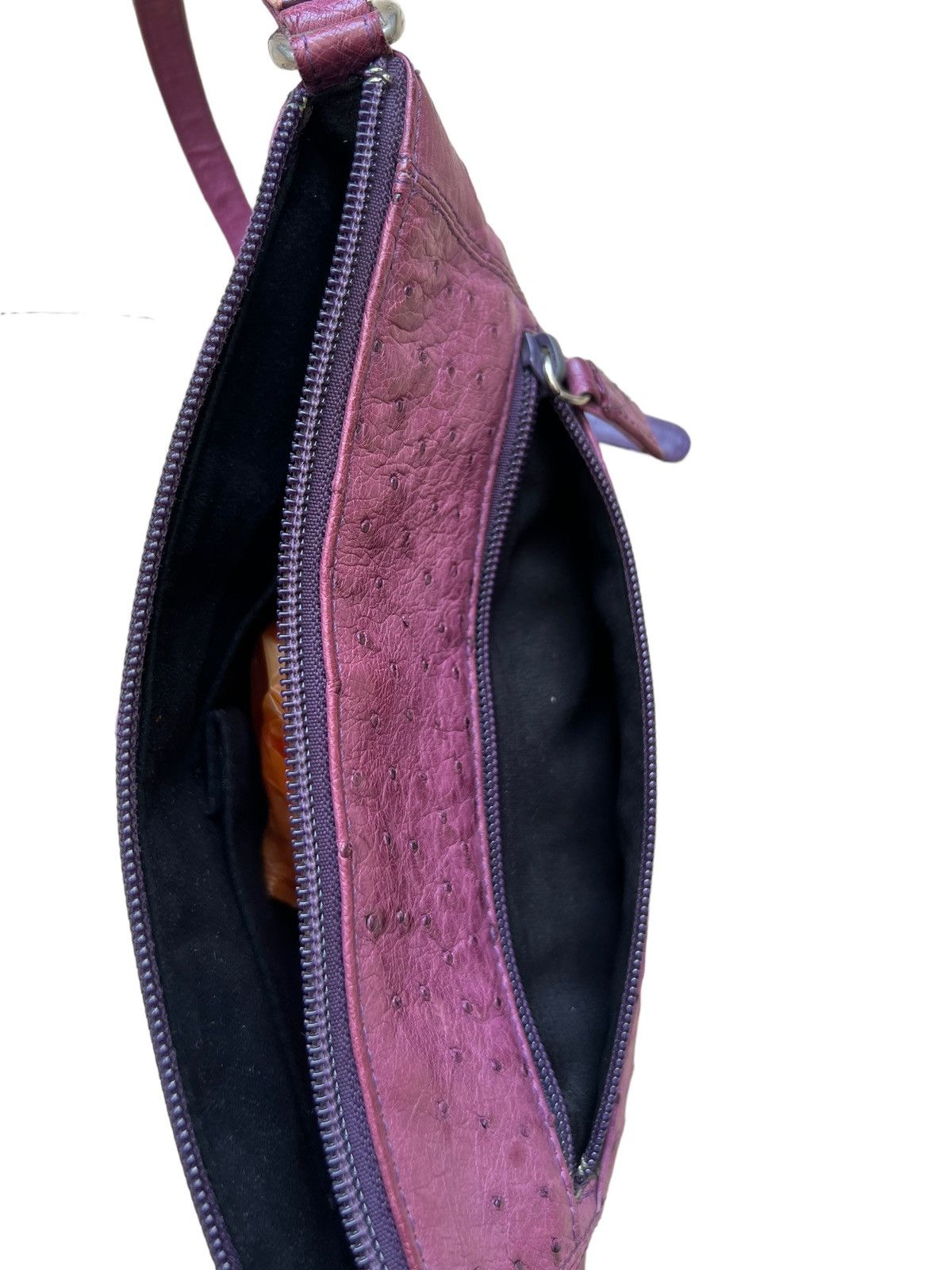 Leather Vintage JRA Japan Patina Ostrich Leather Mini Sling Bag Size ONE SIZE - 16 Thumbnail