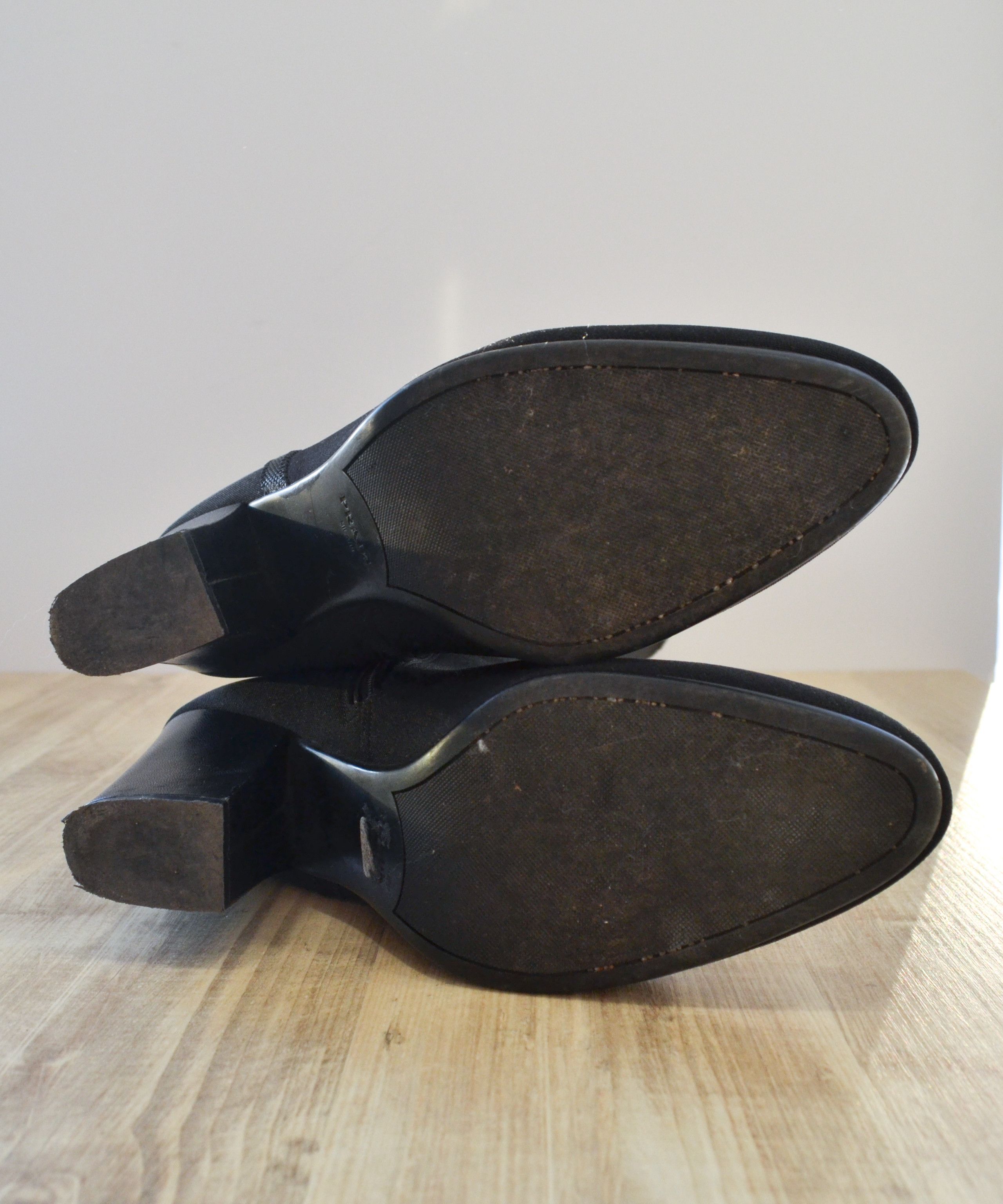 Prada PRADA Boots Neoprene Nylon Logo Heels Zip Shoes Black 39 Size US 9.5 / IT 39.5 - 9 Thumbnail