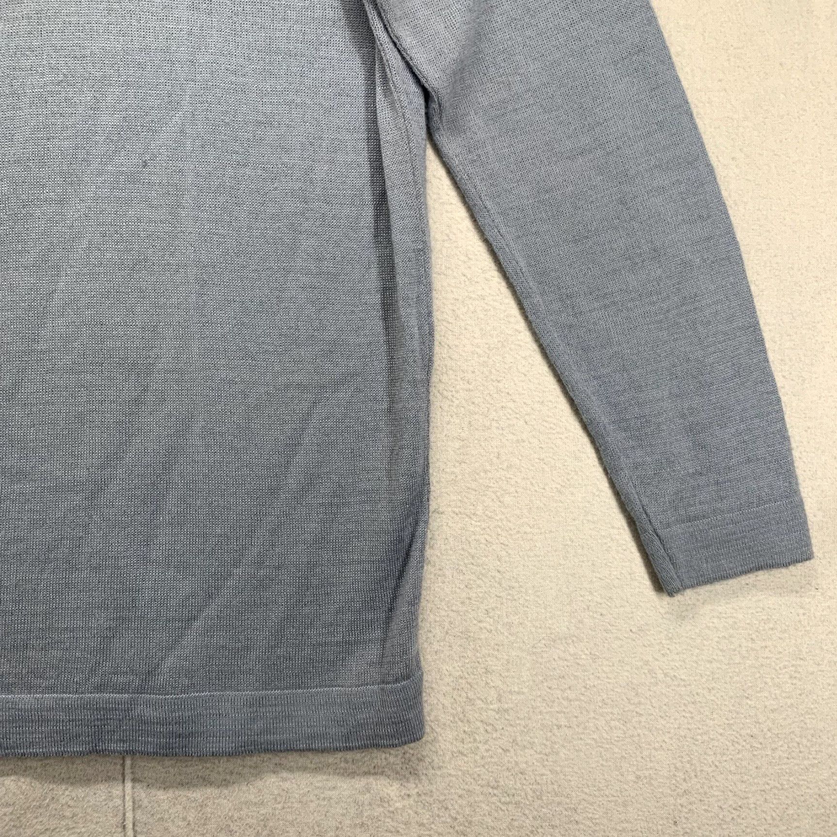 Vintage Bonwit Teller Womens XS Light Blue Pullover Long Sleeve Sweater Top Mock Neck vintage Slim Knit Solid 70s 80s Casual Party/Cocktail Womens Size XS / US 0-2 / IT 36-38 - 7 Thumbnail