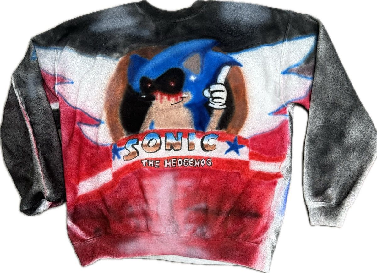 Vintage Sonic.exe creepypasta airbrush sweatshirt Size US L / EU 52-54 / 3 - 1 Thumbnail