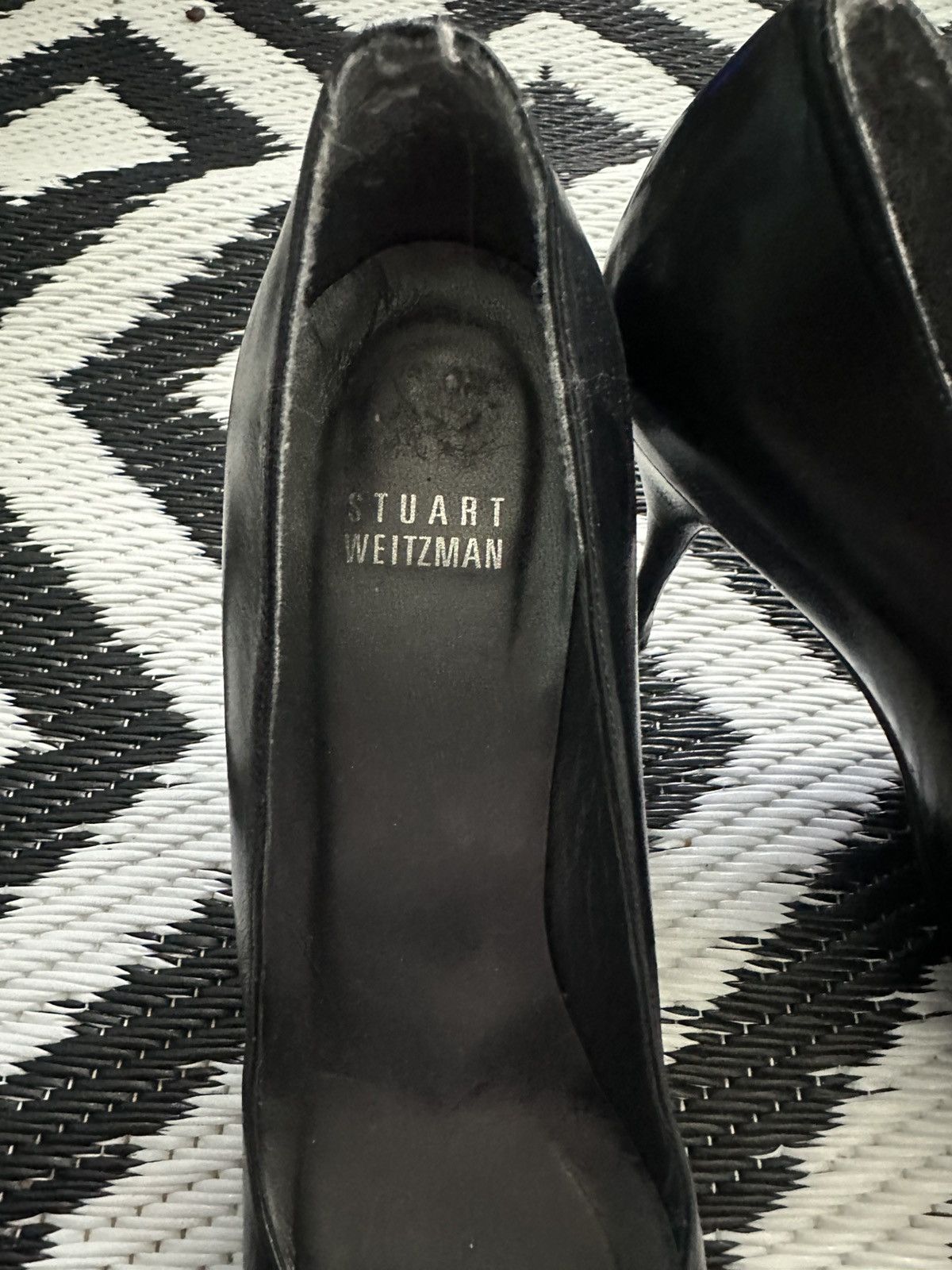 Stuart Weitzman Vintage 1990s Black Stuart Weitzman Leather Heels Size 8.5 Size US 8.5 / IT 38.5 - 3 Thumbnail