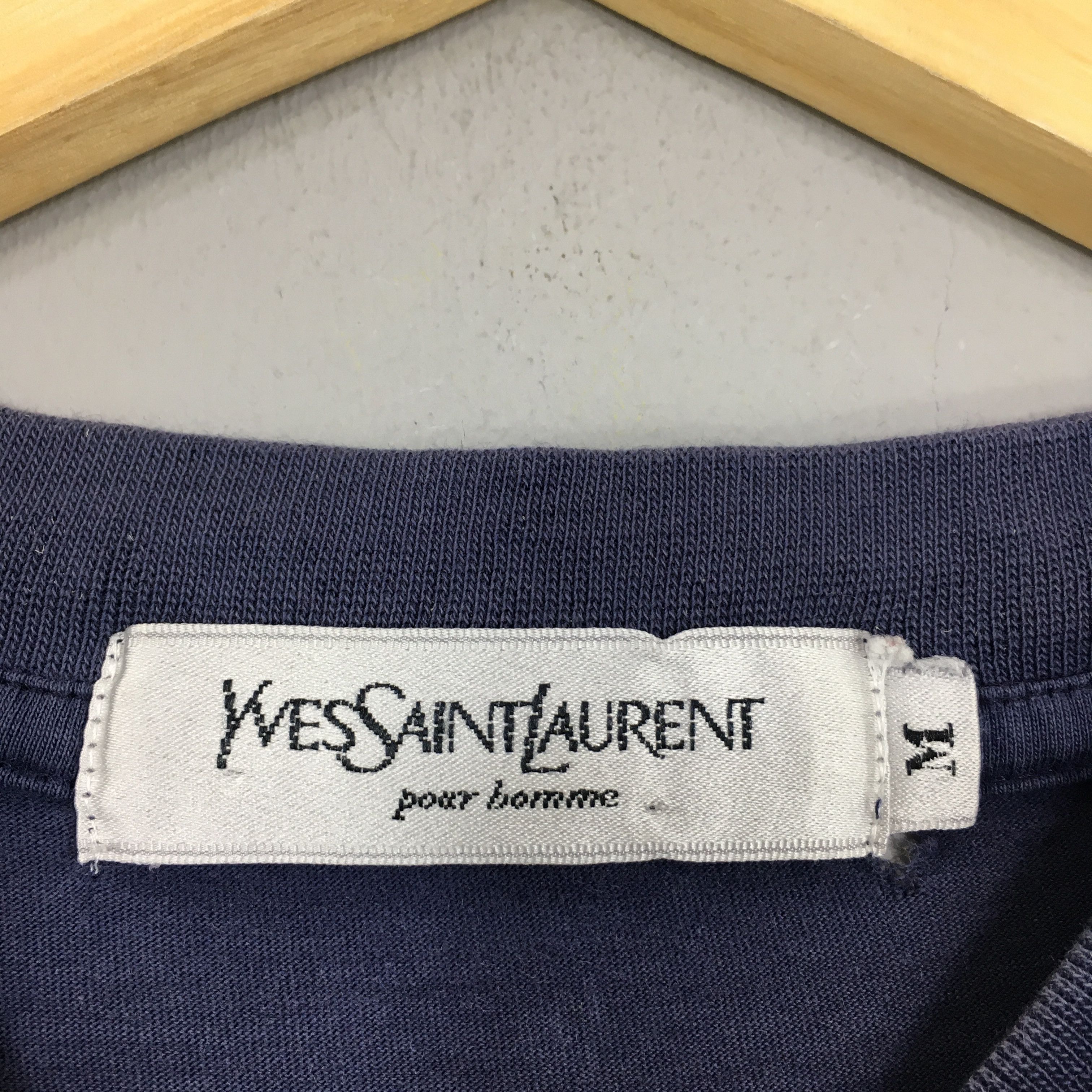 Yves Saint Laurent Vintage YSL Yves Saint Laurent Blue T shirt Medium Size US M / EU 48-50 / 2 - 5 Thumbnail