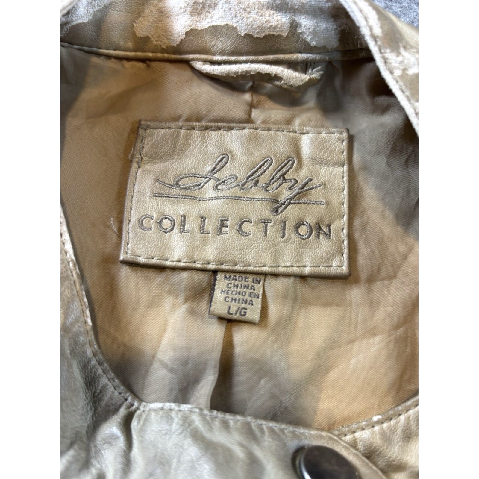 Vintage Sebby Collection Women's Leather Jacket Long Sleeve Light Brown Size L Brown Jacket Basic Jacket Regular Size L / US 10 / IT 46 - 5 Thumbnail