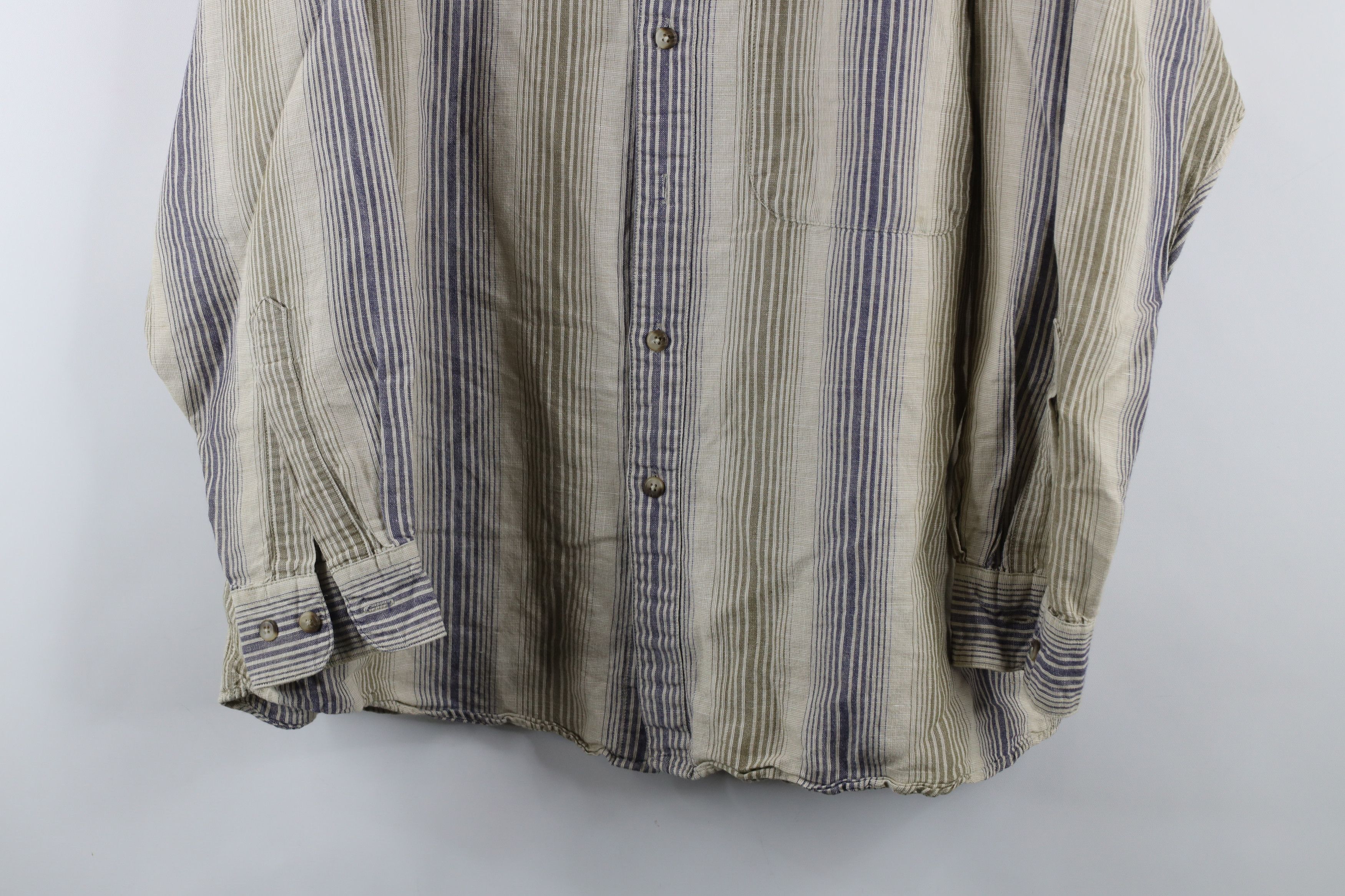 Vintage Vintage 90s Streetwear Baggy Fit Striped Button Down Shirt Size US M / EU 48-50 / 2 - 3 Thumbnail