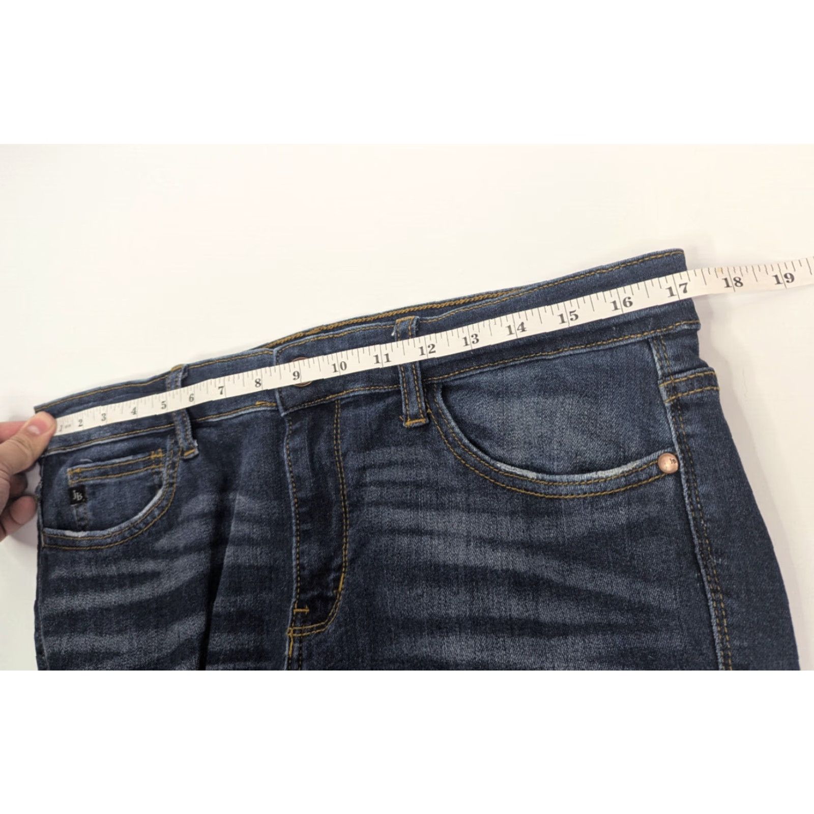 Vintage Judy Blue Jeans Women’s 15/32 Relaxed Mid Rise Straight Distressed Blue Denim 5-Pocket JB82102DK Size 36" / US 14 / IT 50 - 7 Thumbnail