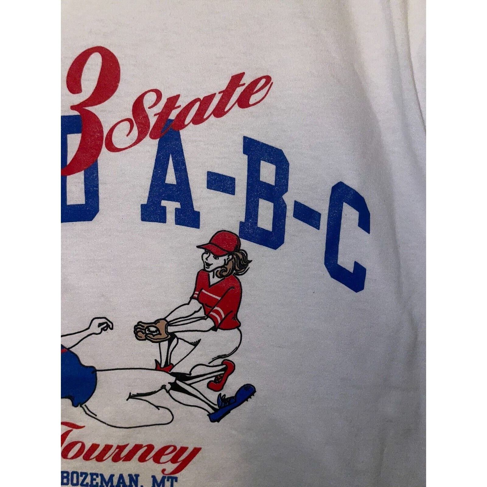 Jerzees Vintage Co-Ed Shirt Coed ABC State Tourney Graphic Tee 90s Size US L / EU 52-54 / 3 - 5 Thumbnail