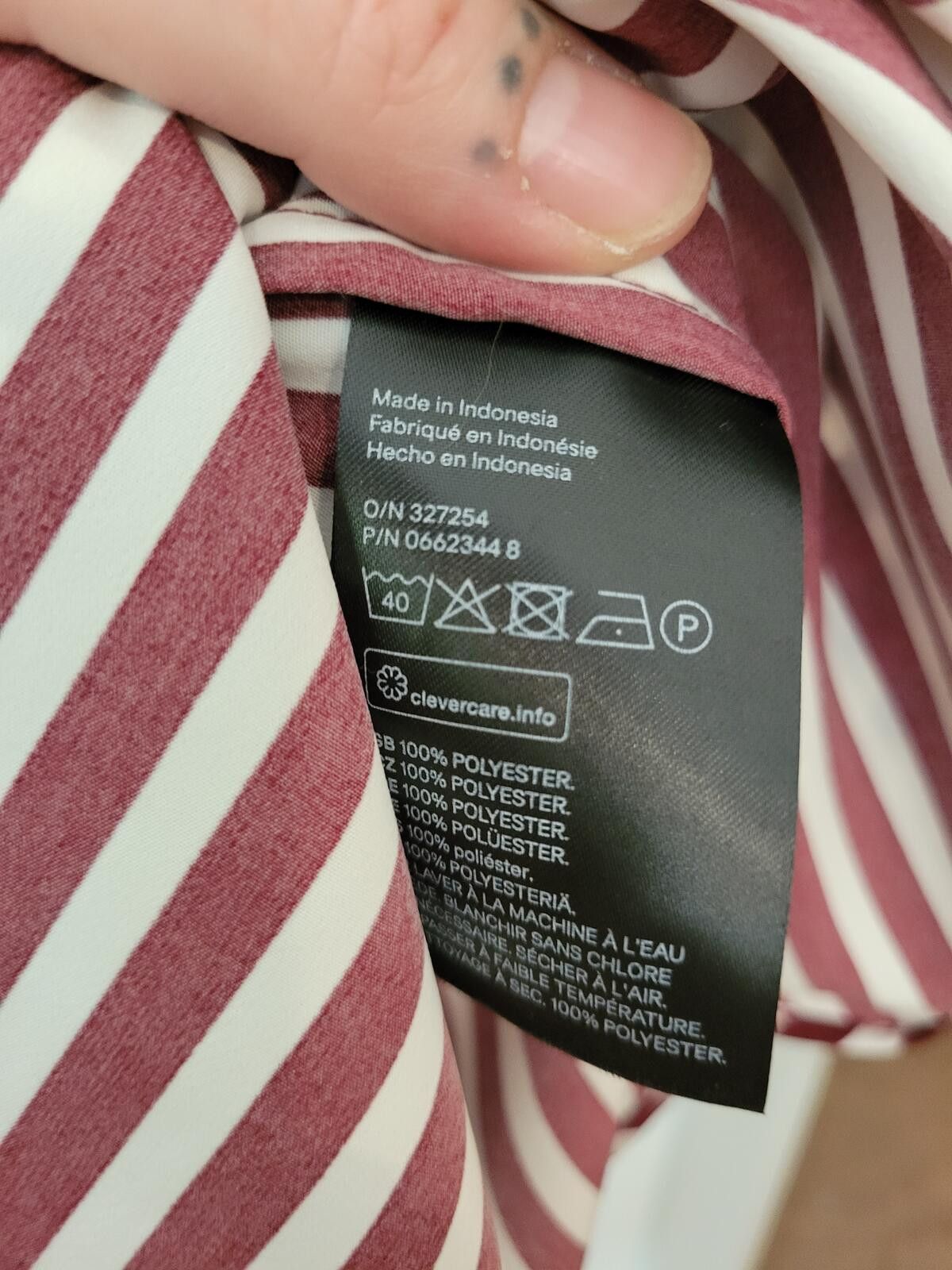 H&M Women's H&M Burgundy and White Striped Long Sleeve Shirt Size S / US 4 / IT 40 - 4 Thumbnail