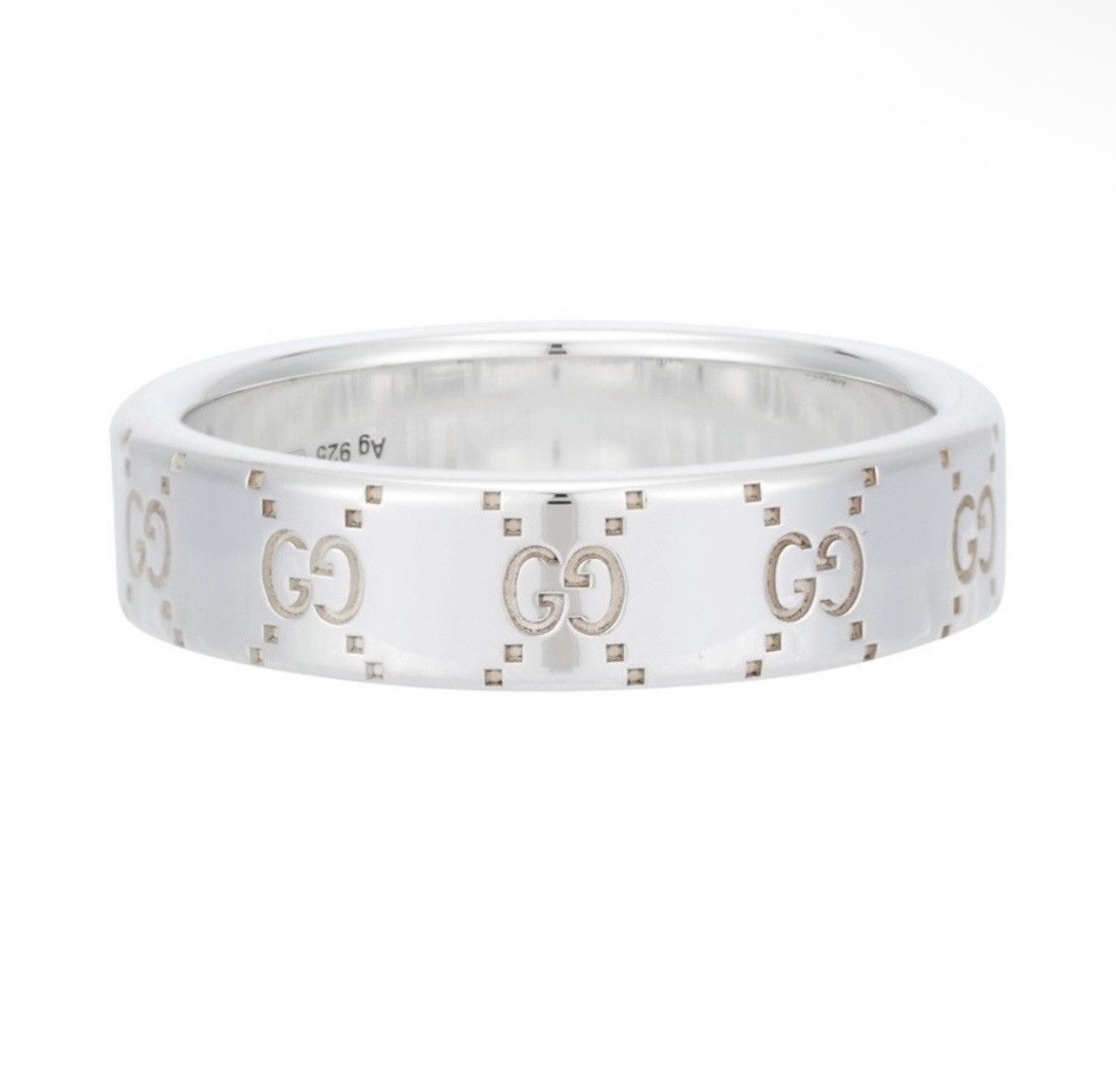 Gucci Gucci Signature GG Wide Logo Ring AG 925 814720 Size ONE SIZE - 1 Thumbnail