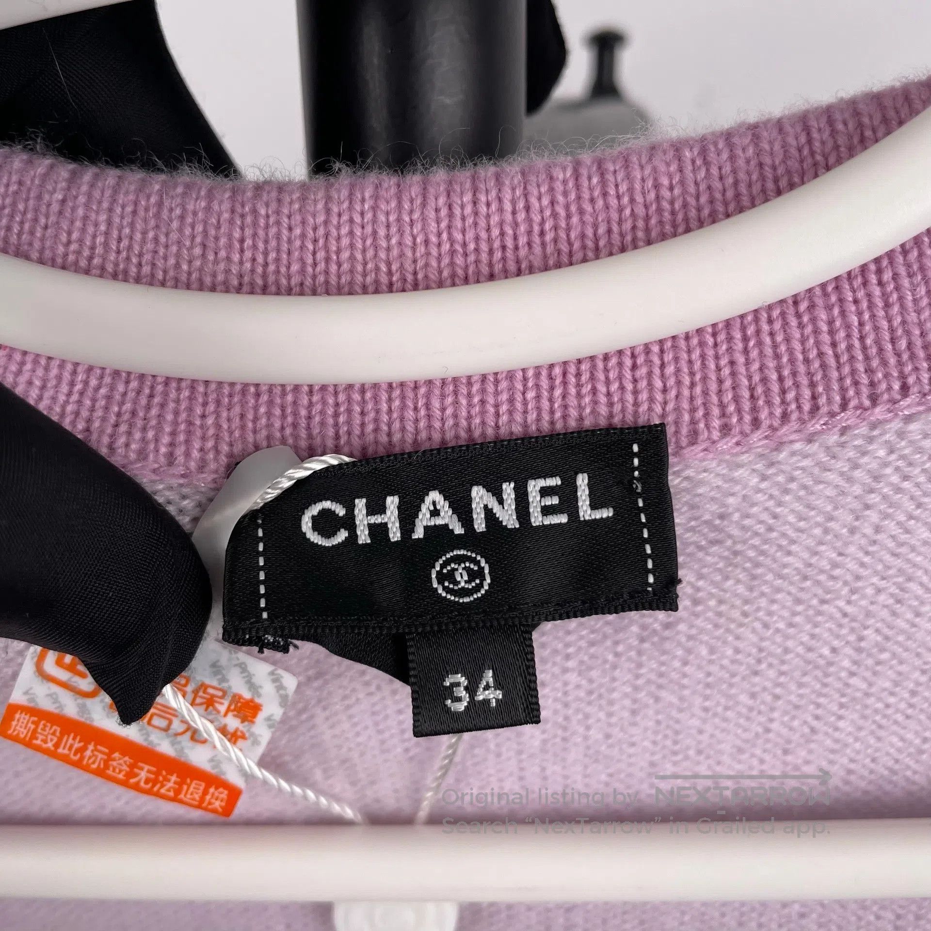 Chanel Chanel Cashmere cardigan with eggplant purple mixed design Size XXS / US 00 / IT 34 - 5 Thumbnail