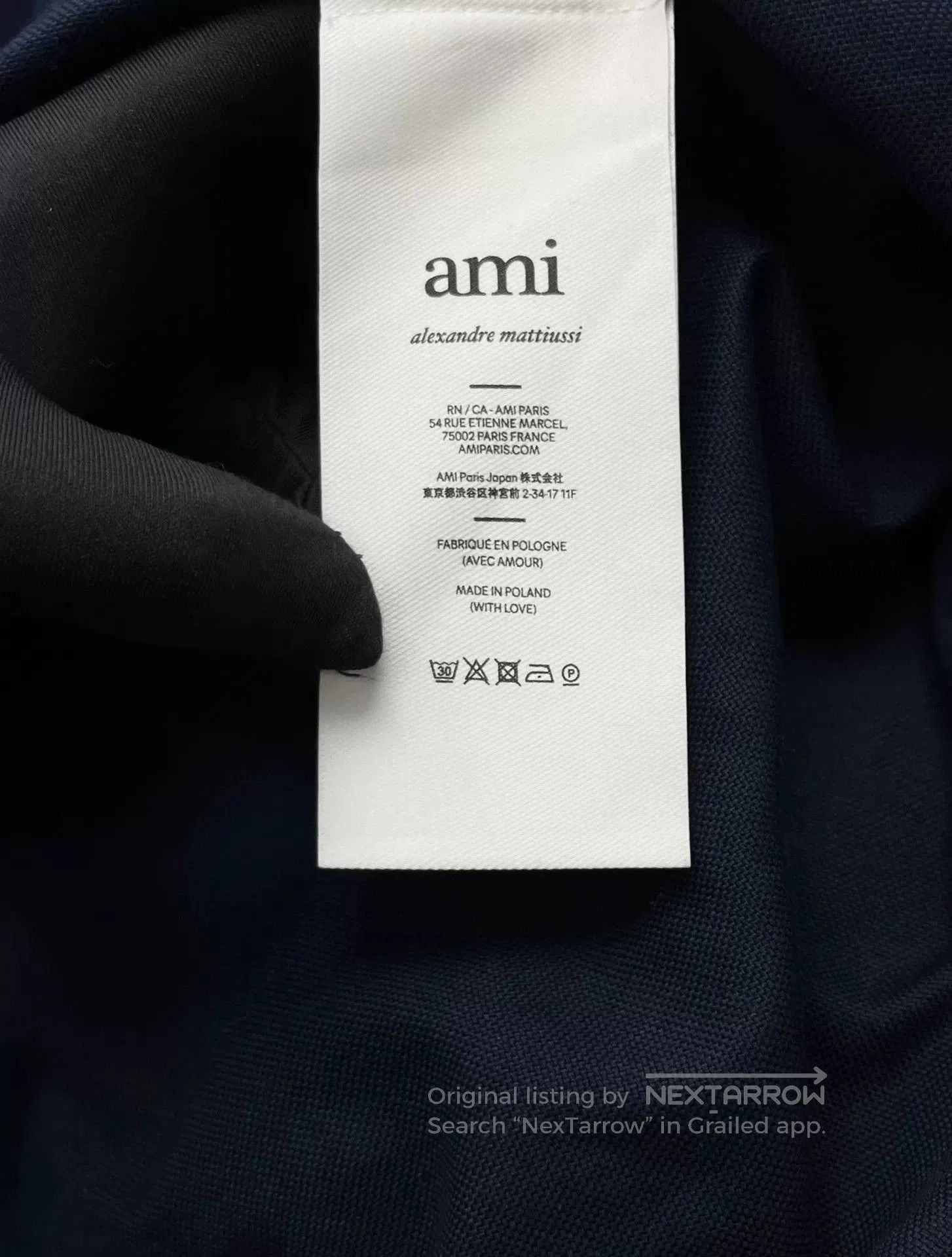 AMI Ami New Navy Embroidered Heart Logo Shirt Jacket. Size US XS / EU 42 / 0 - 3 Thumbnail
