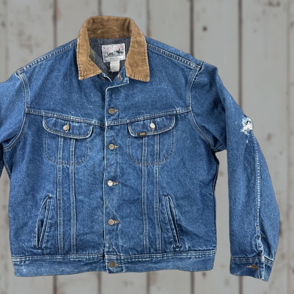 Lee VINTAGE Lee Storm Rider Blanket Lined Denim Jacket Mens XL Blue Denim Jacket Western Wear US Made 1970s Mens Size US XL / EU 56 / 4 - 1 Thumbnail