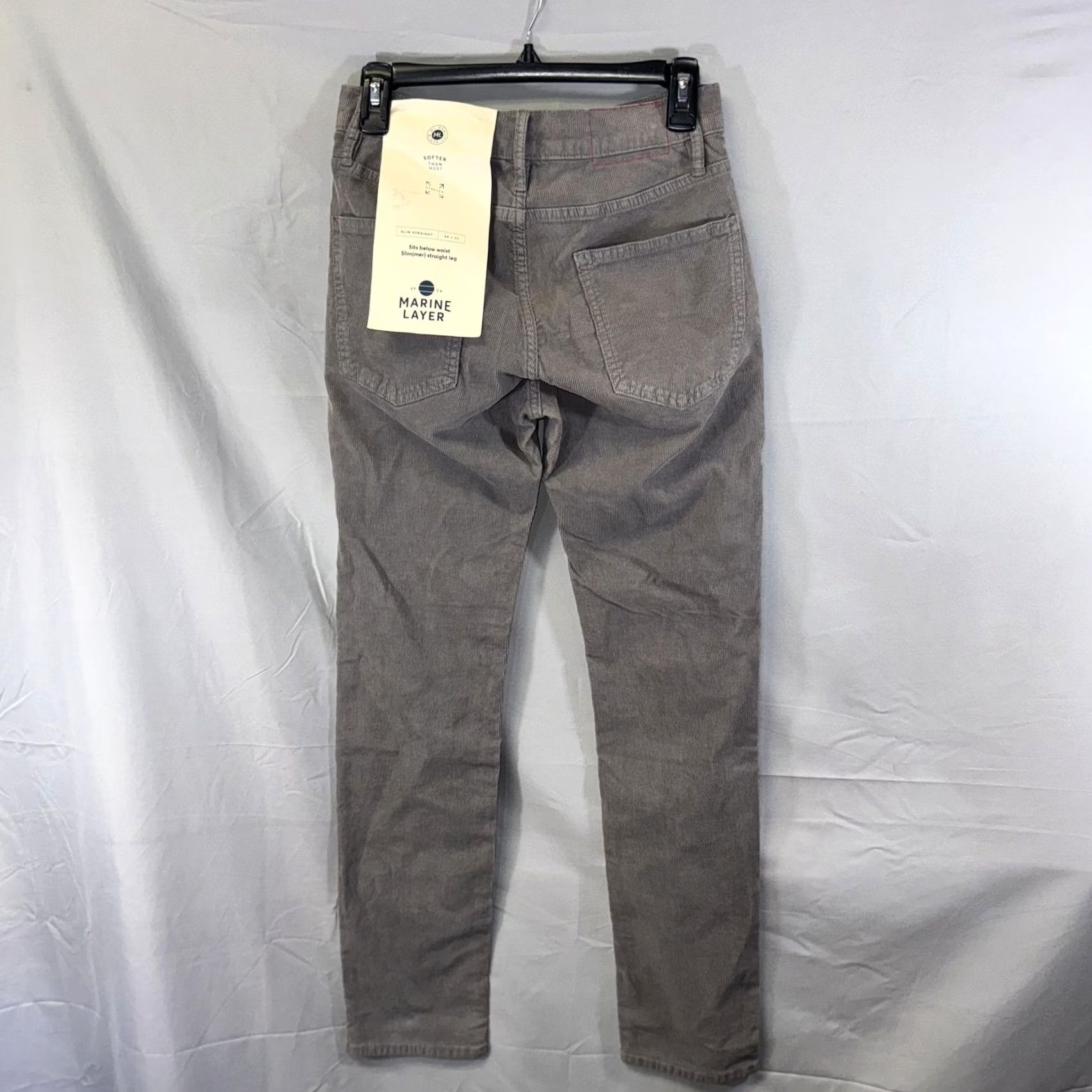 Marine Layer Marine Layer Pants Slim Straight Corduroy Stretch Gray 30x32 Mens Casual Vintage? Size US 30 / EU 46 - 2 Thumbnail