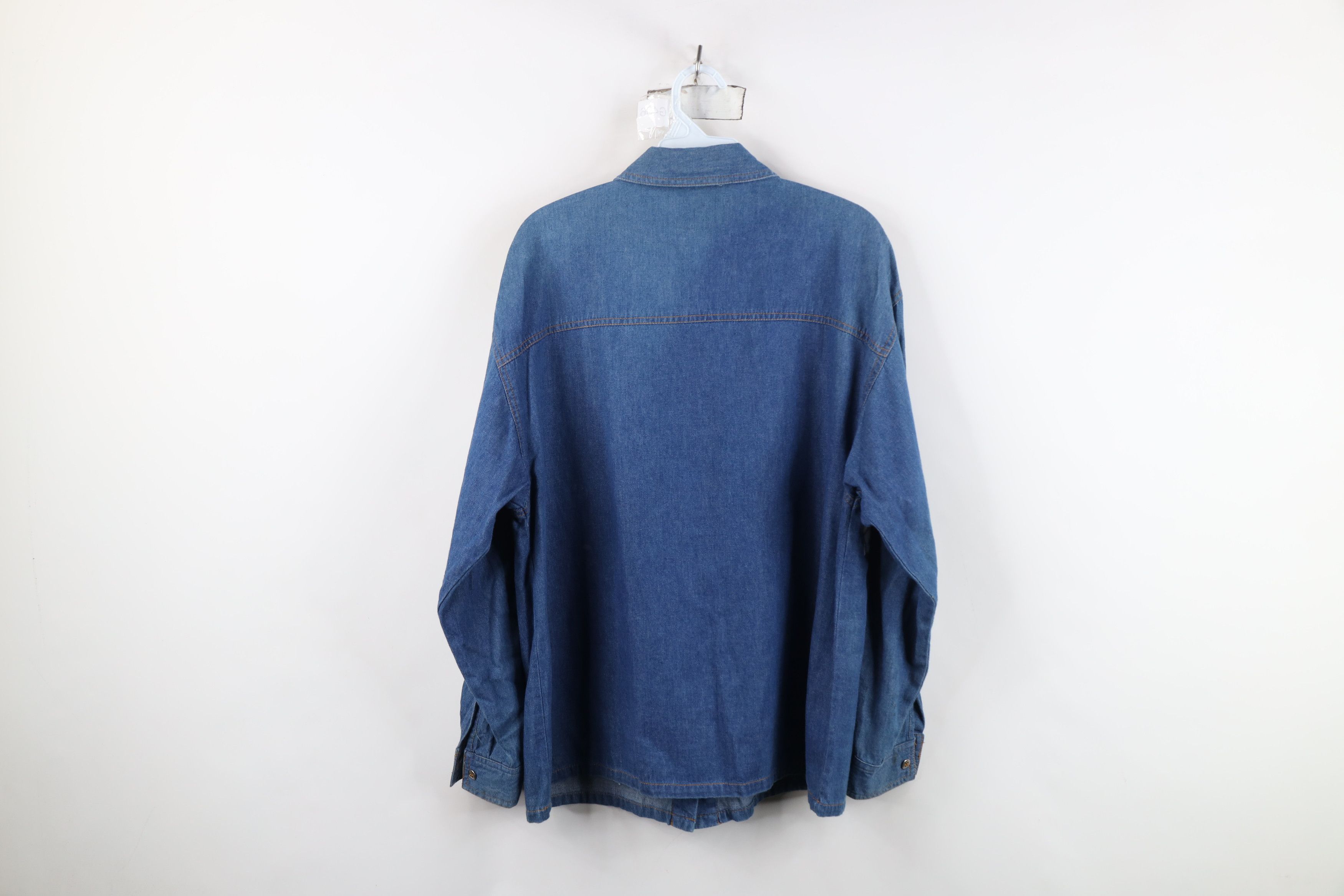 Vintage Vintage 90s Streetwear Bear Denim Jean Button Shirt Size M / US 6-8 / IT 42-44 - 13 Thumbnail
