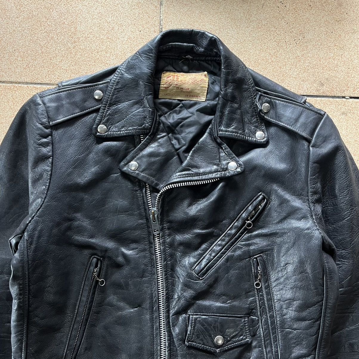 Excelled Vintage 60s 70s Excelled double riders leather jacket Size US L / EU 52-54 / 3 - 4 Thumbnail
