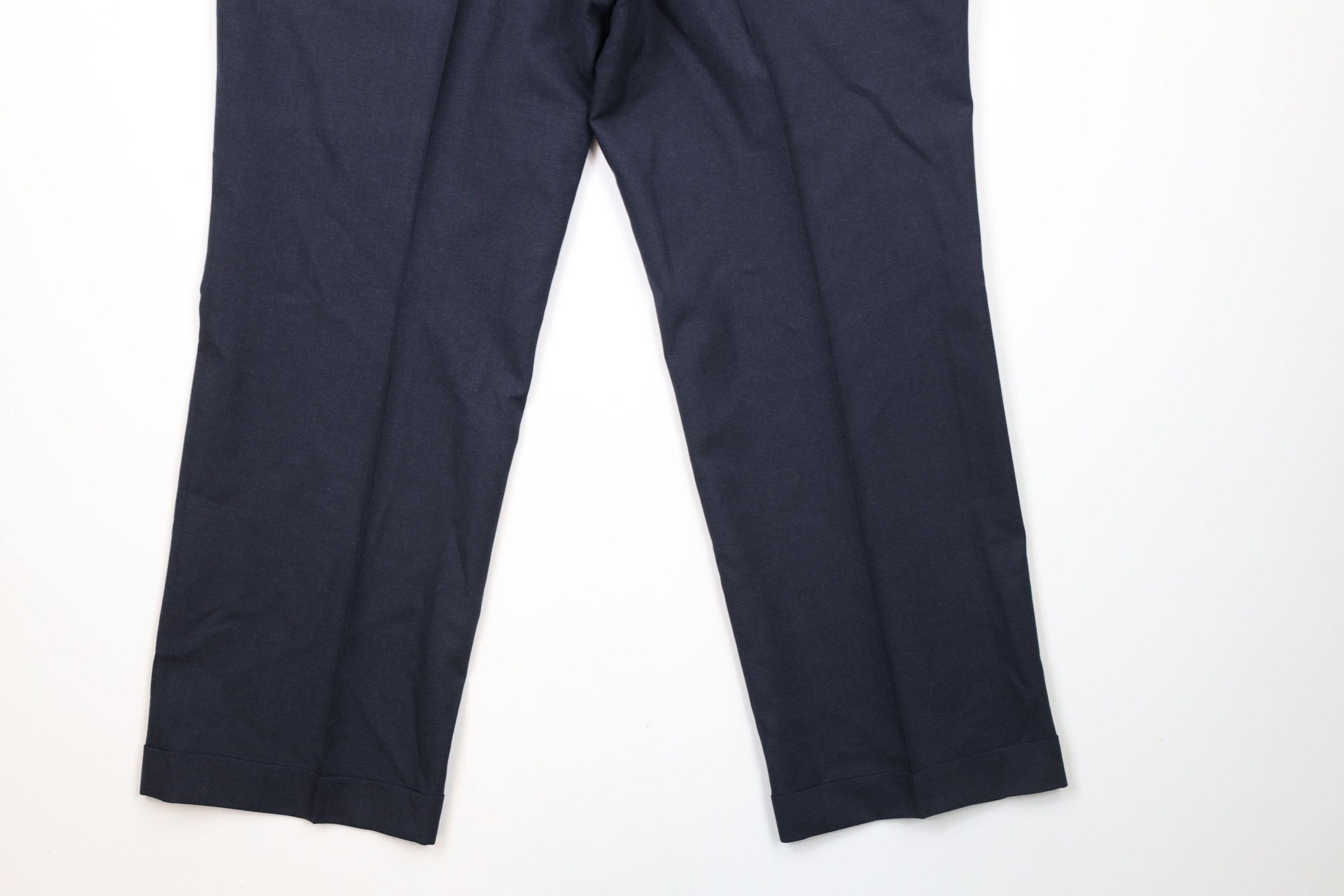 Brooks Brothers × Vintage Vintage 90s Brooks Brothers Cuffed Wool Chino Pants Blue USA Size US 38 / EU 54 - 11 Thumbnail