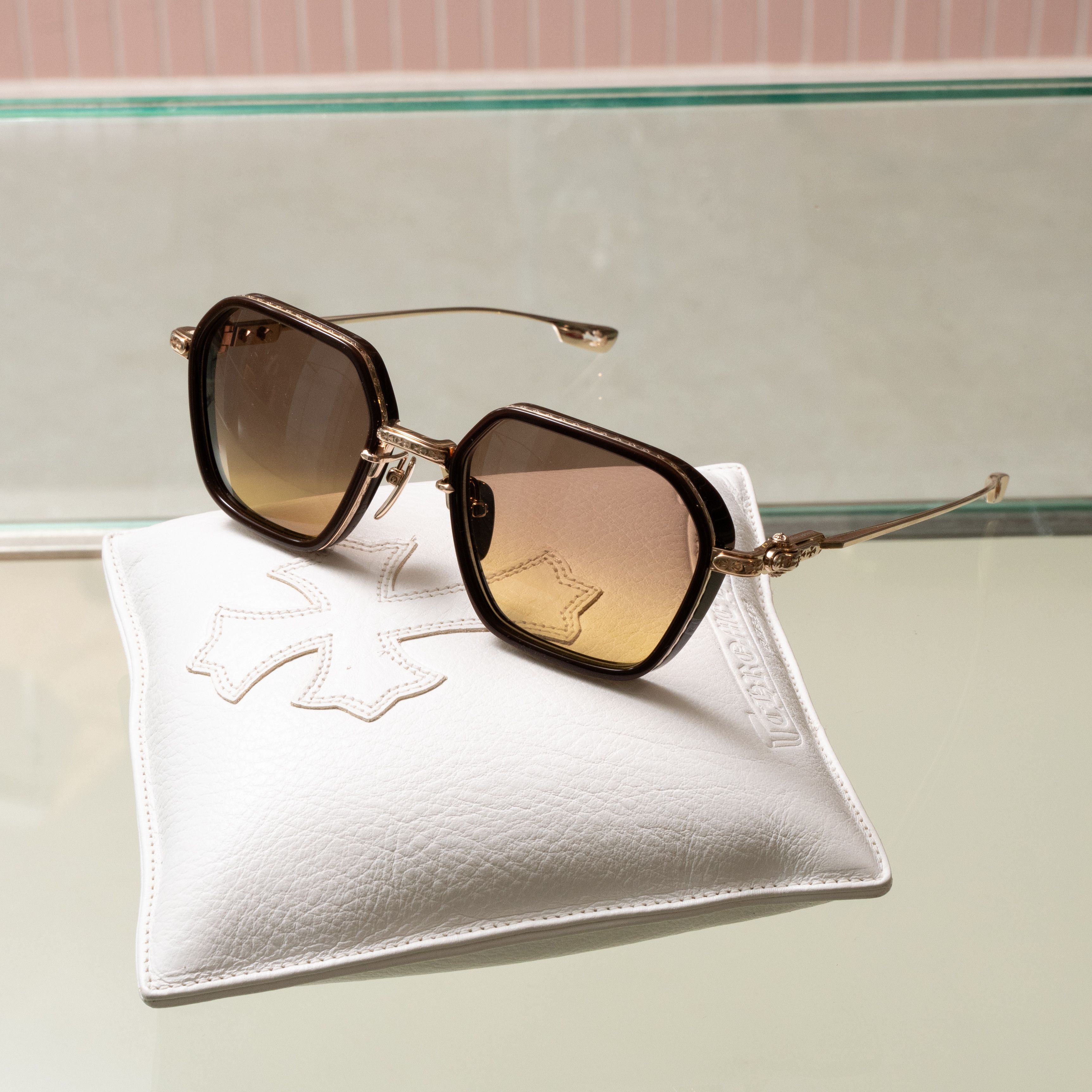 Chrome Hearts CHROME HEARTS DANGER ZONE Classic Brown Gold Plated Grailed