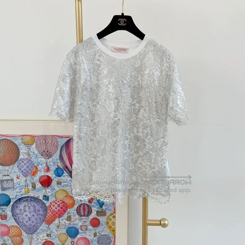 Valentino Valentino Patchwork openwork lace T-shirt Size M / US 6-8 / IT 42-44 - 1 Thumbnail