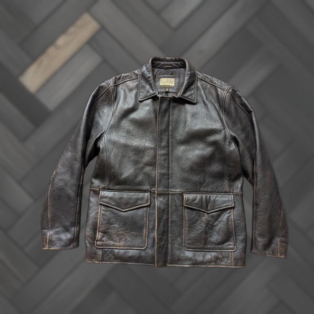 Vintage VINTAGE CABELA'S Bomber Jacket Mens MTALL Brown Leather Coat - Cowhide 42-44 Chest Vintage Leather Coat Mens M-Tall Brown Bomber Jacket Cabela's Size US M / EU 48-50 / 2 - 1 Thumbnail