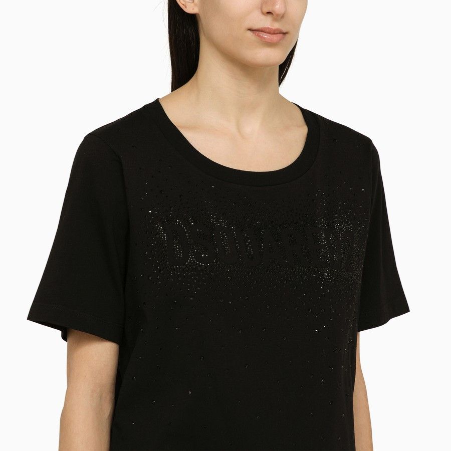 Dsquared2 o1d2blof0824 Cotton Crew-neck Logo T-Shirt in Black Size M / US 6-8 / IT 42-44 - 4 Thumbnail