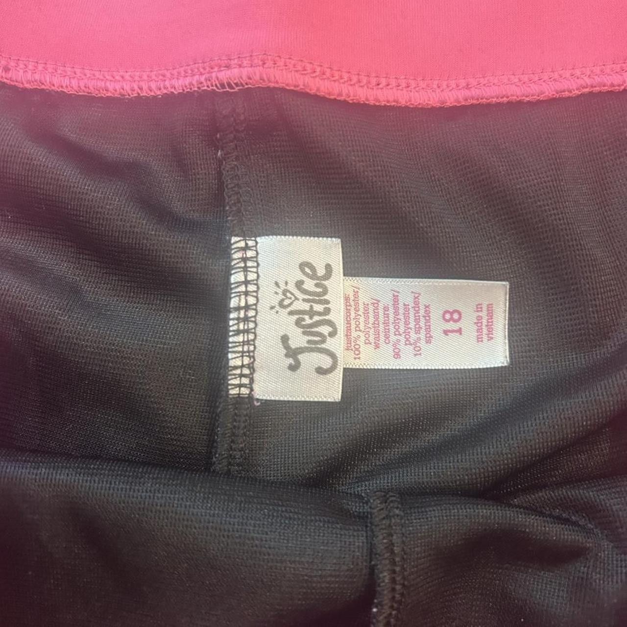 Other Justice Black Pink Glitter Cheer Shorts // Girls Size 18 Size 31" - 2 Thumbnail
