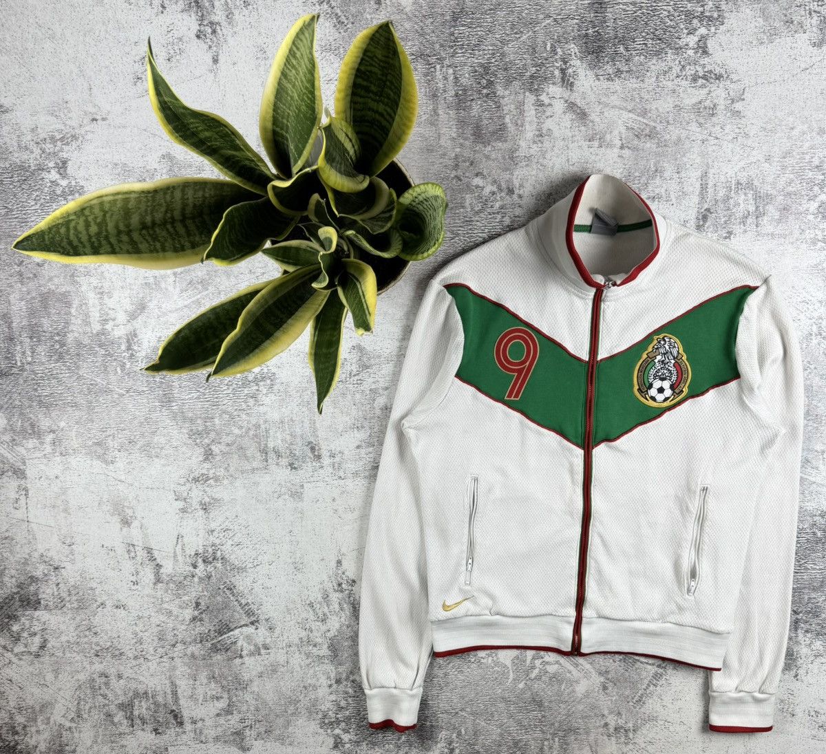 #9 Mexico 2006 Men’s M National Pre Match Nike Soccer Football Zip Jacket Jersey