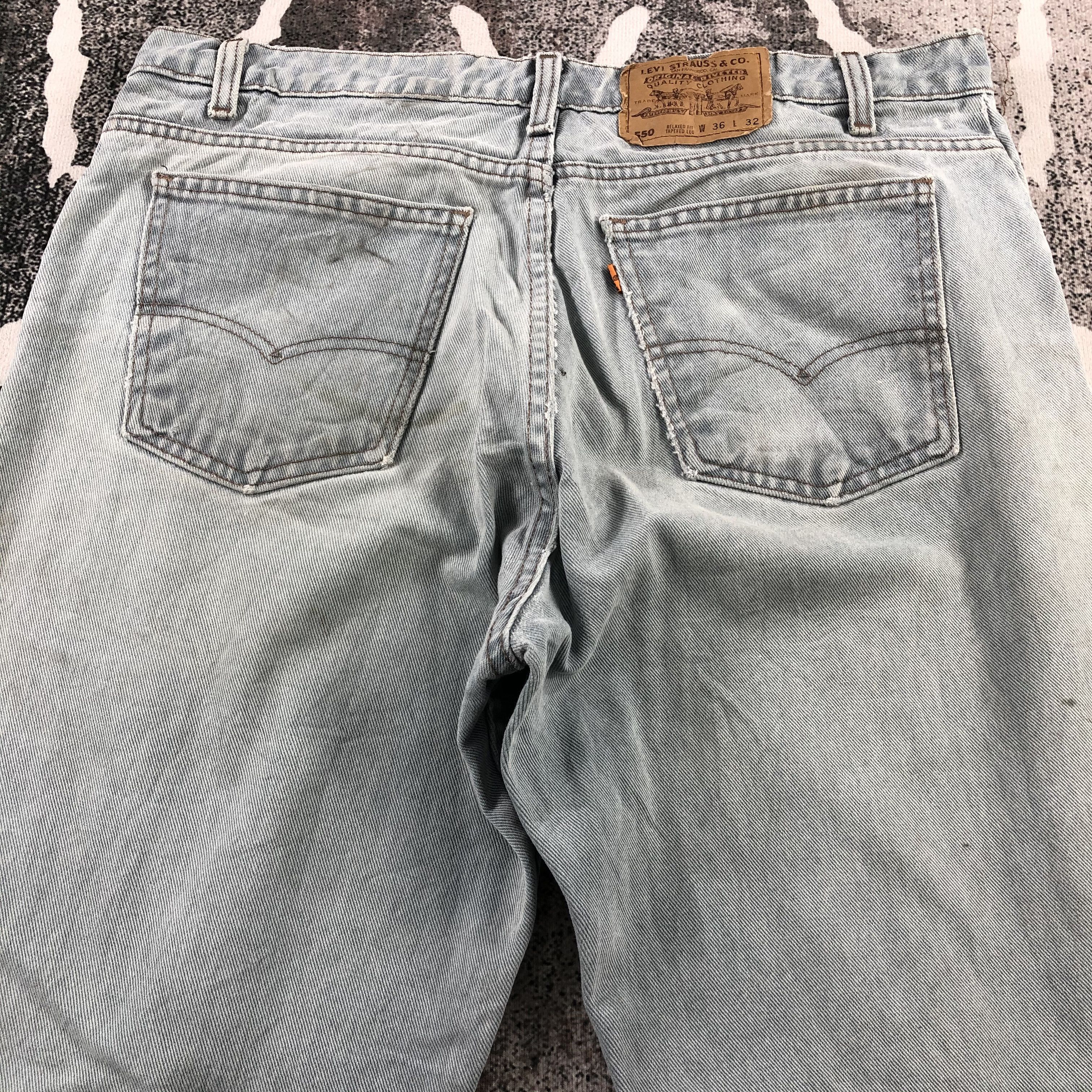 Levi's Vintage 90s Levi's 550 Jeans Dirty Blue Wash Denim KJ1046 Size US 36 / EU 52 - 4 Thumbnail