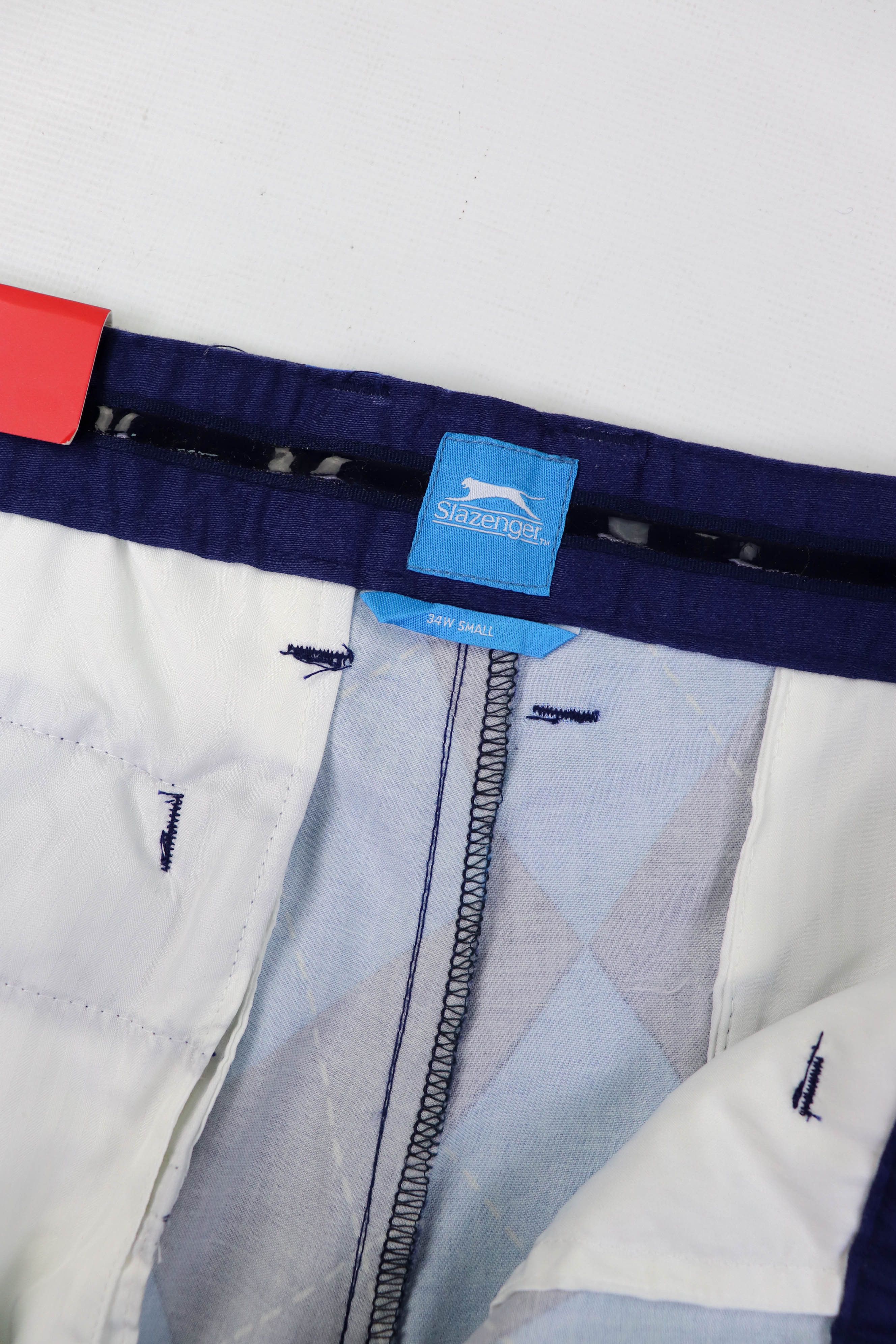 Other NWT Slazenger Funky Golf Navy Royal Checkered Trousers Pants Size US 34 / EU 50 - 9 Thumbnail