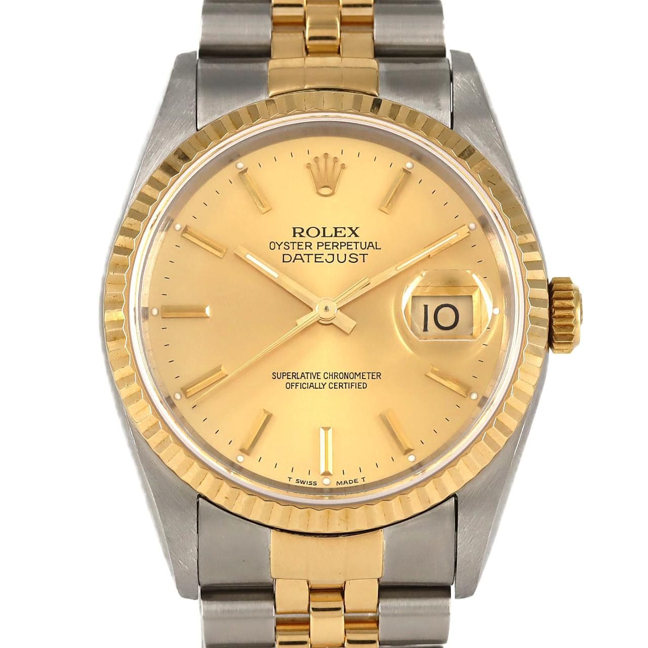 Rolex Rolex Rolex Datejust Stainless Steel x Yellow Gold Watch Metal Automatic 16233 DUTY FREE for USA Size ONE SIZE - 1 Thumbnail