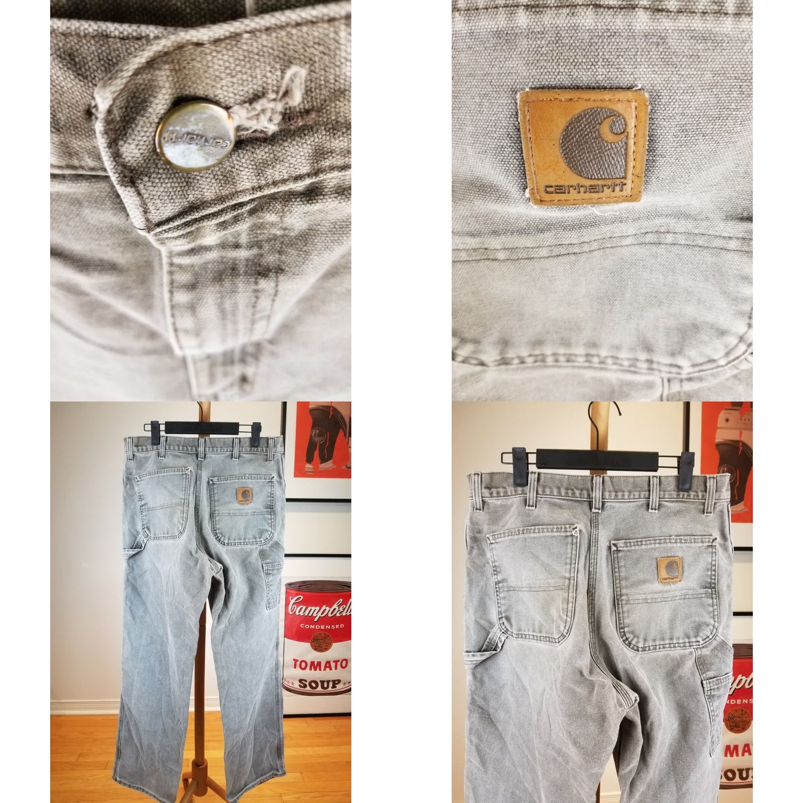 Carhartt VINTAGE Carhartt DUCK WORK Carpenter PANTS SZ 34X32 Brown 90s Distressed Canvas Mens Pants Size US 34 / EU 50 - 8 Thumbnail
