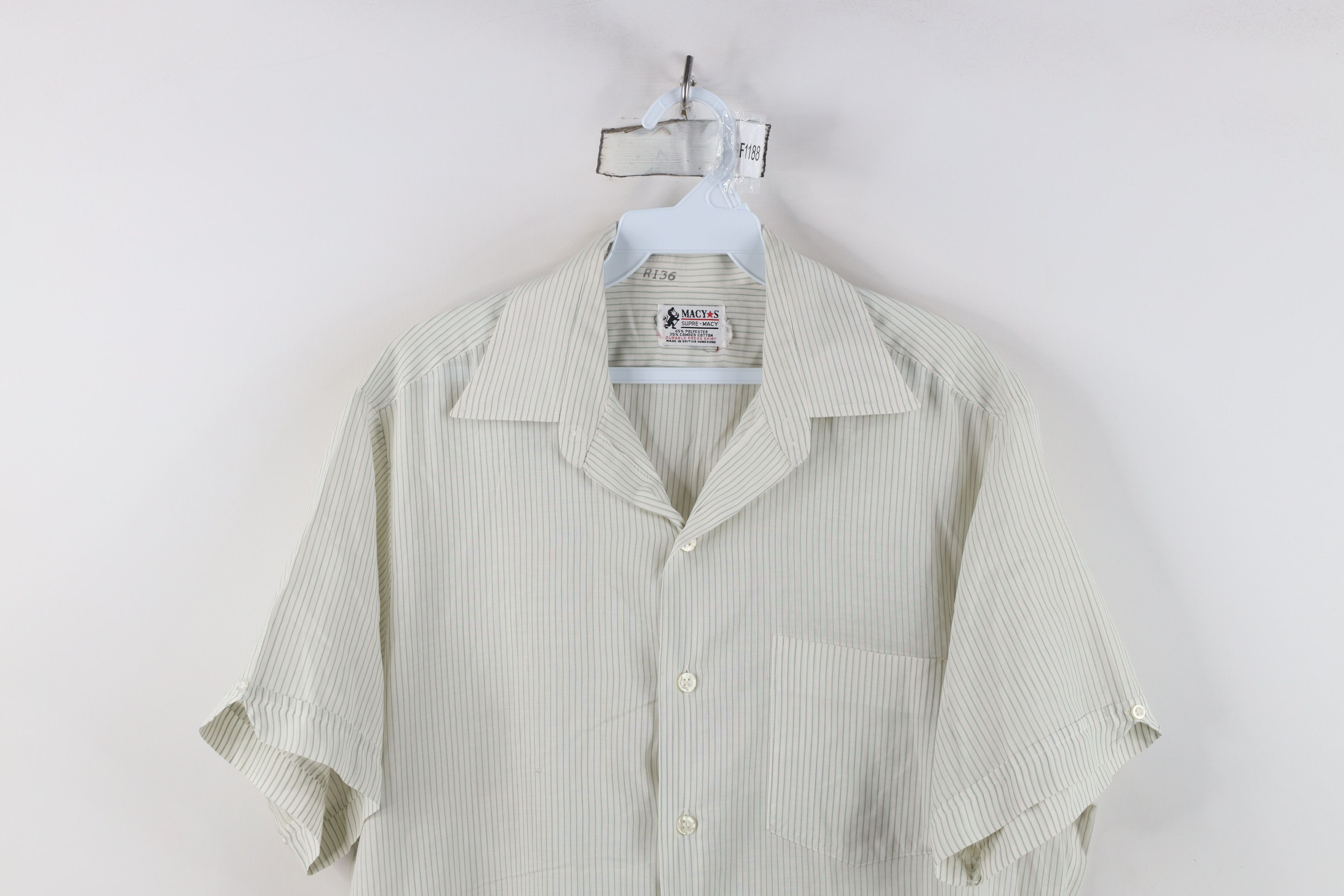 Vintage Vintage 50s 60s Macys Button Sleeve Collared Shirt Size US M / EU 48-50 / 2 - 2 Thumbnail
