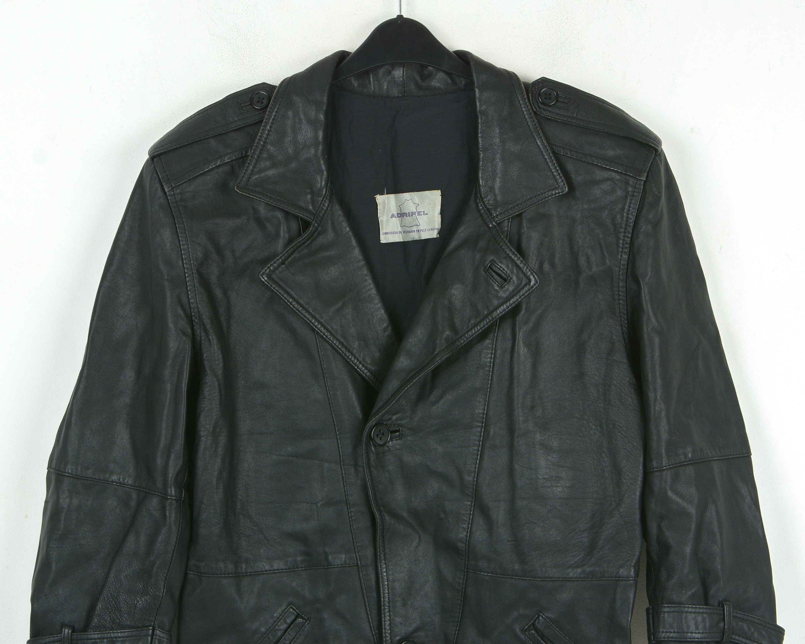 Band Tees × Vintage ADRIPEL Leather UK 38 US Jacket Coat Trench EU 48 Button S Size US S / EU 44-46 / 1 - 10 Thumbnail