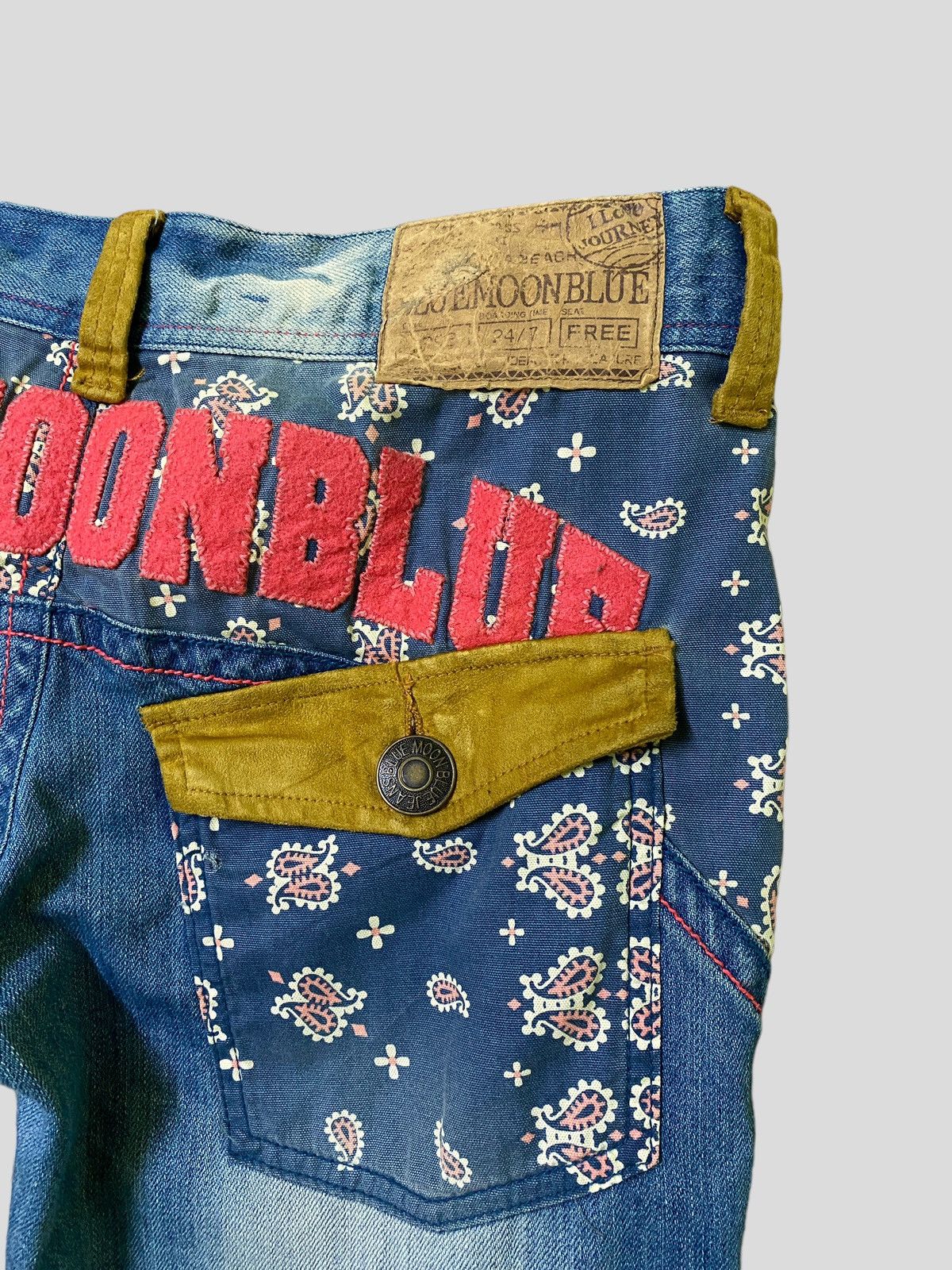 Designer × Japanese Brand × Vintage Vintage Blue Moon Blue Patches Low Rise Denim Size US 30 / EU 46 - 12 Thumbnail